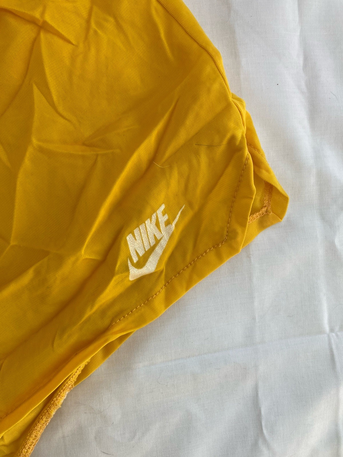 VTG 1970s 80s Nike Sports Wear Tank Top Shorts Set Womens Large Yellow USA Made