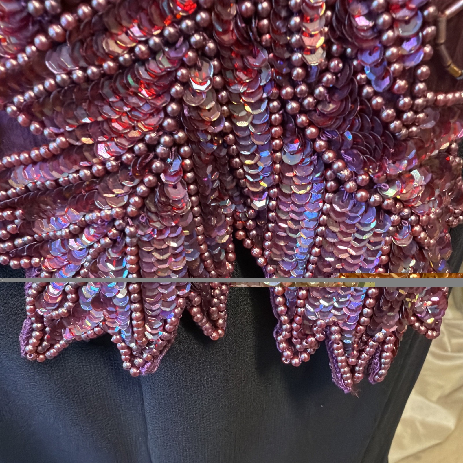J.R.T. Bead & Sequine Silk Formal Blouse & Skirt (12) Size Large Wine Burgundy