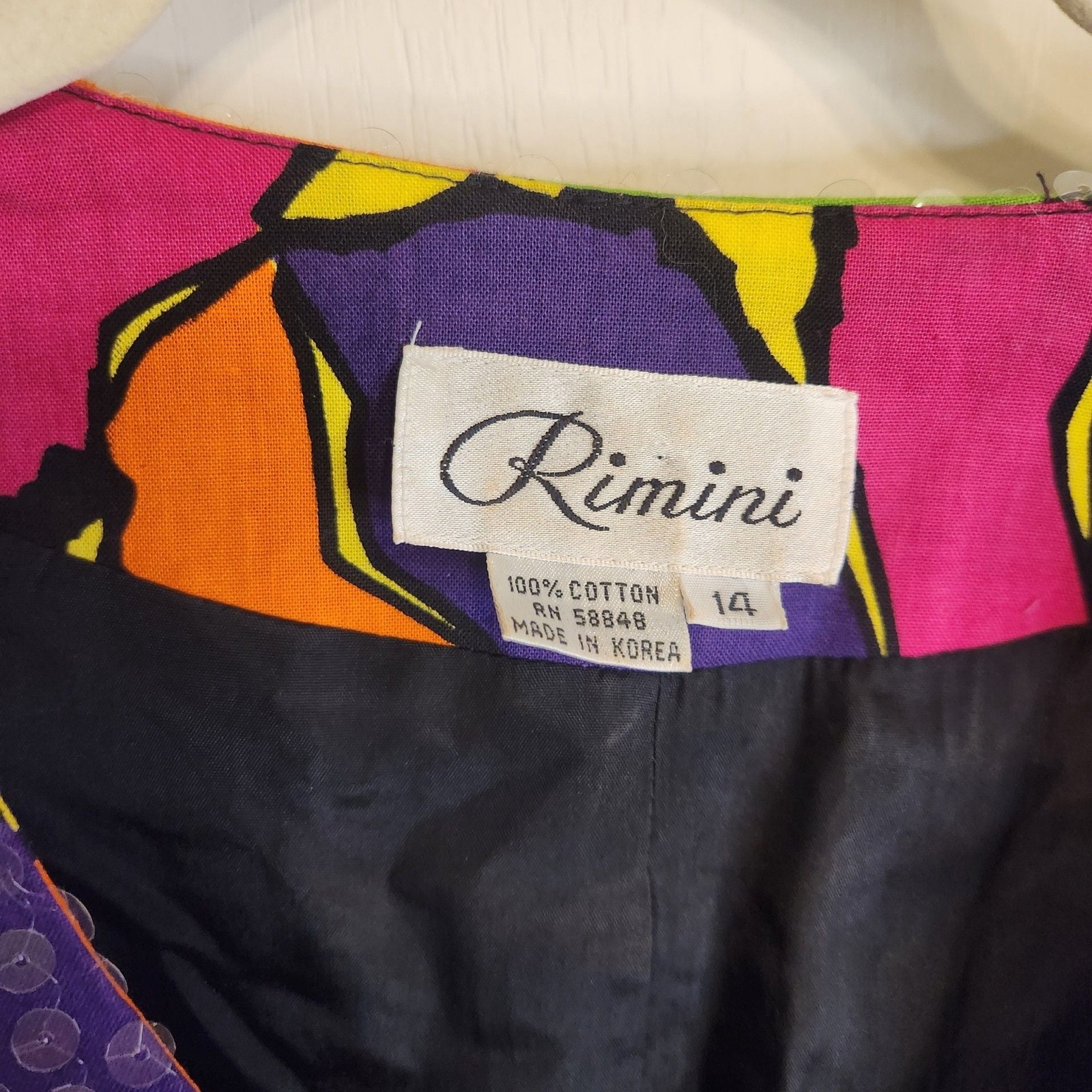Vintage 1980s Rimini Colorful Psychedelic Sequin Blazer Jacket