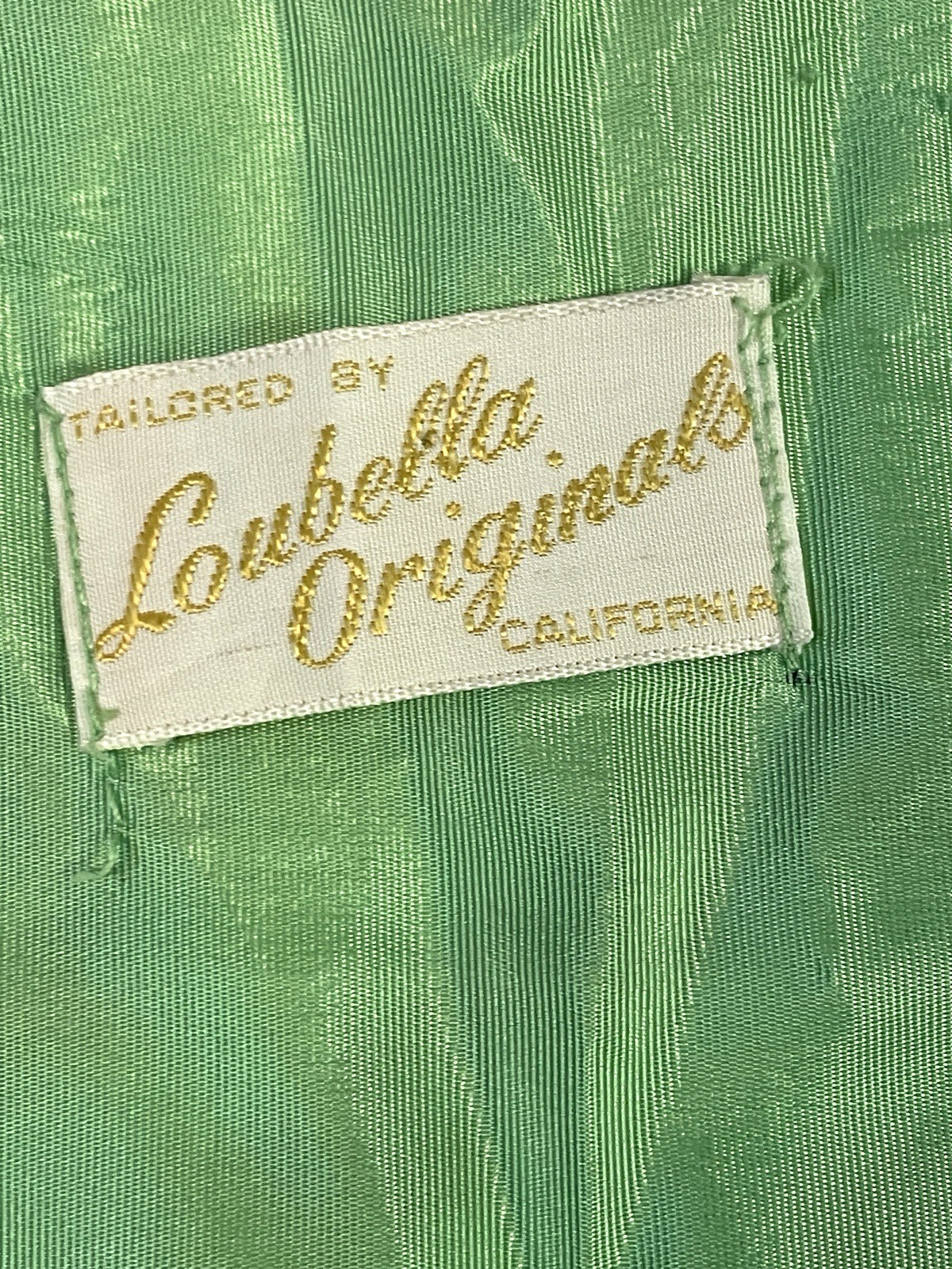Vintage Loubella Originals Sheath Dress Bold 60s Lime Green and Navy Paisley *10