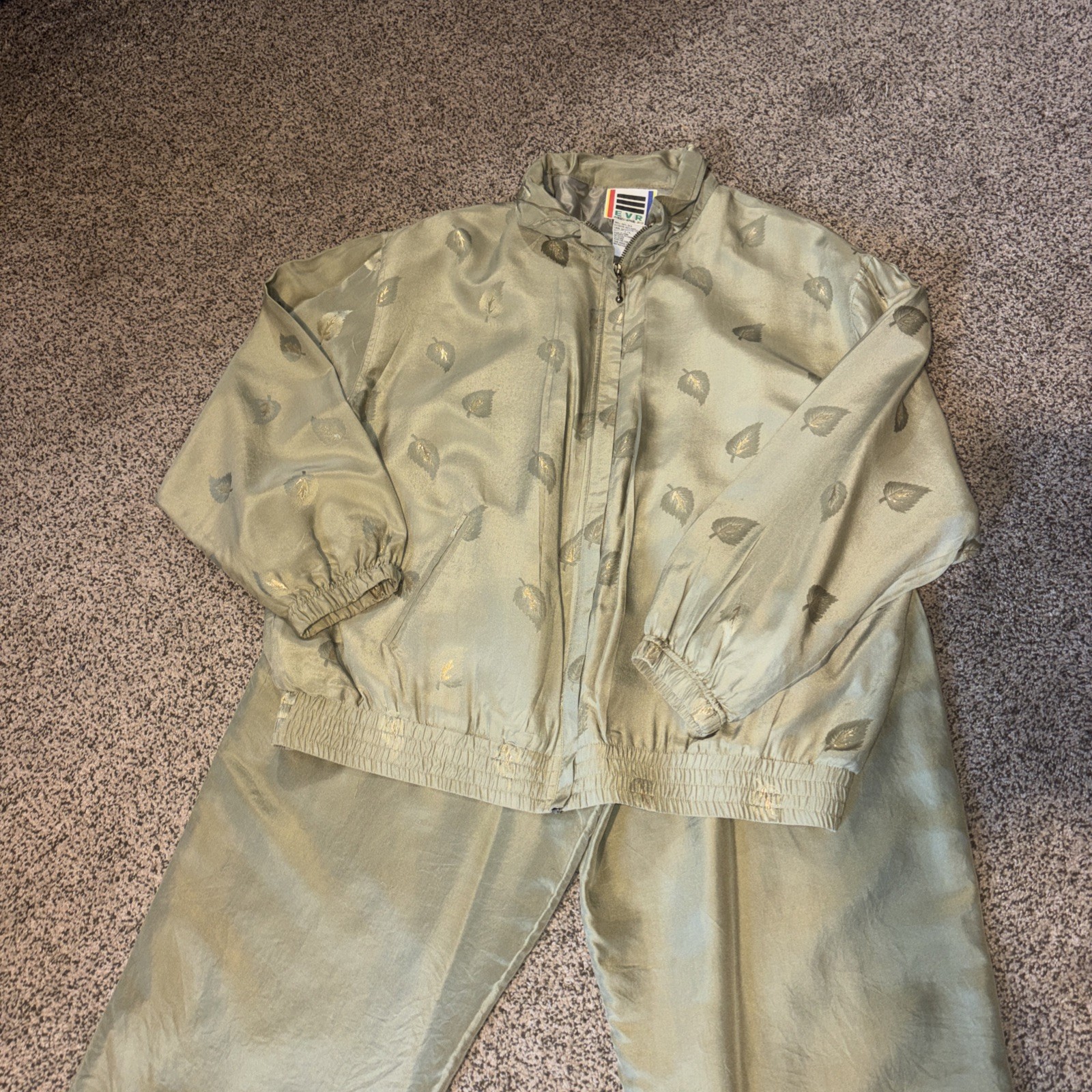 Vintage EVR Div Rousso 2 Piece Blue Windbreaker Track Suit Set 80’s