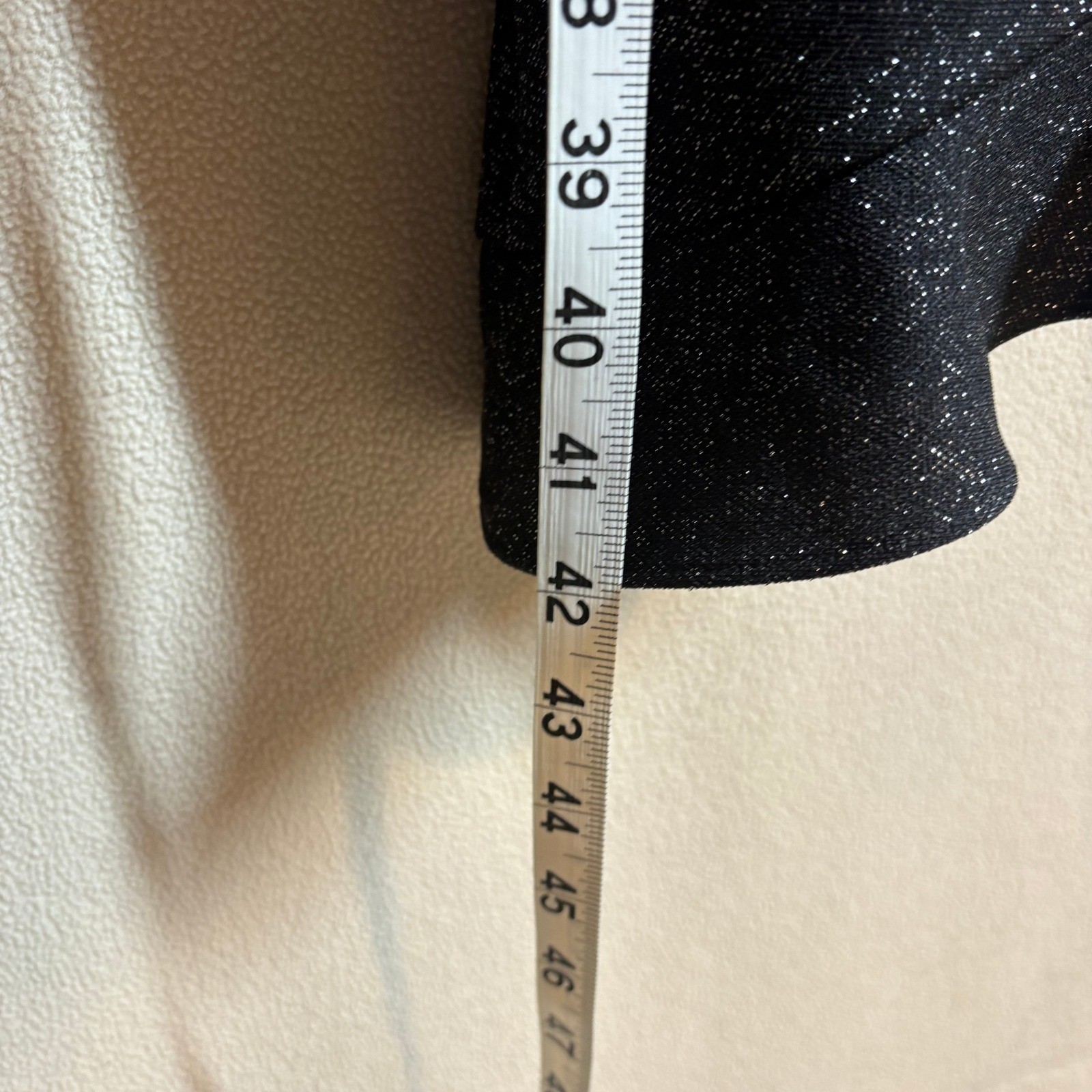 Vtg Breakin’Loose Dress 9/10 Black Silver Metallic Asymmetric Hem Ruffle Fairy