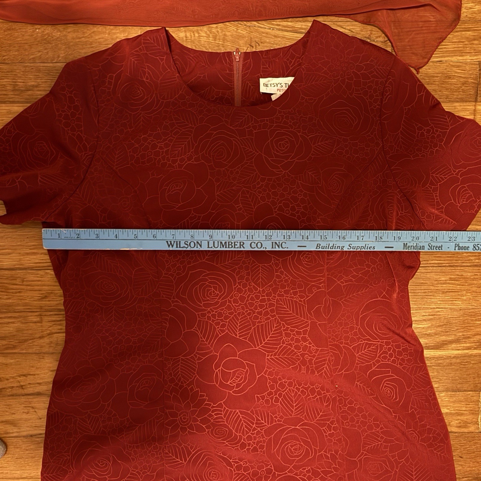 VTG 90s Betsy’s Things Floral Dress & Scarf Red Sz 12P Women’s Clothing