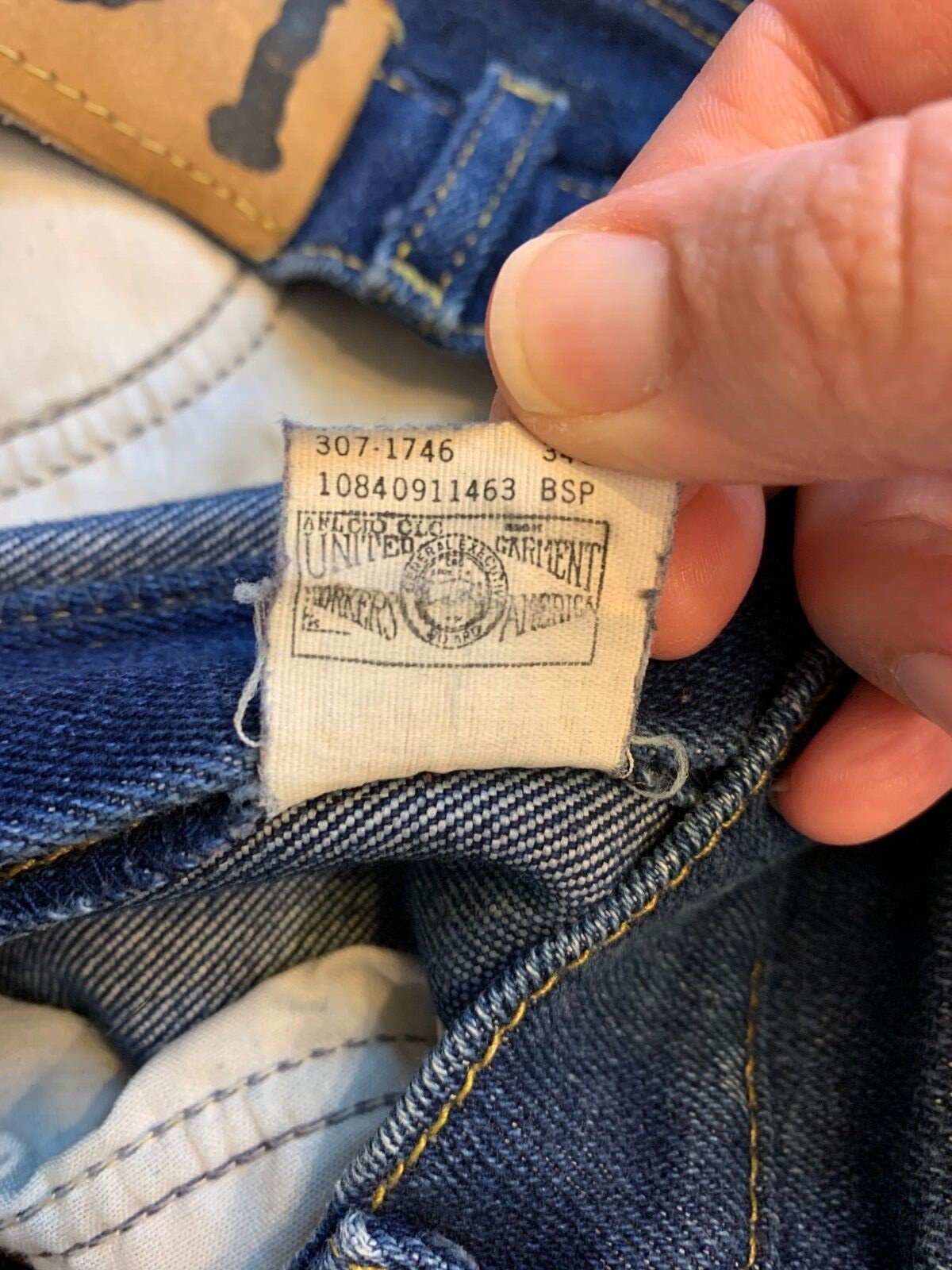Vintage Lee Riders Blue Jeans Tag Women’s Sz 14ish USA Union Made Tapered READ