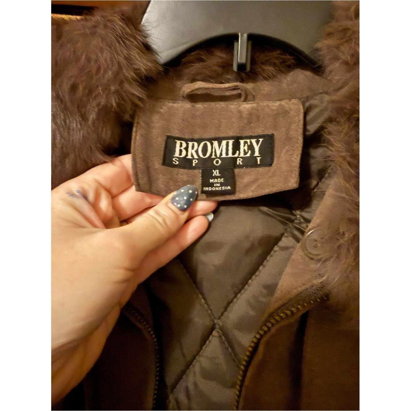 Bromley Sport Vintage Brown Suede Coat with Fur Collar