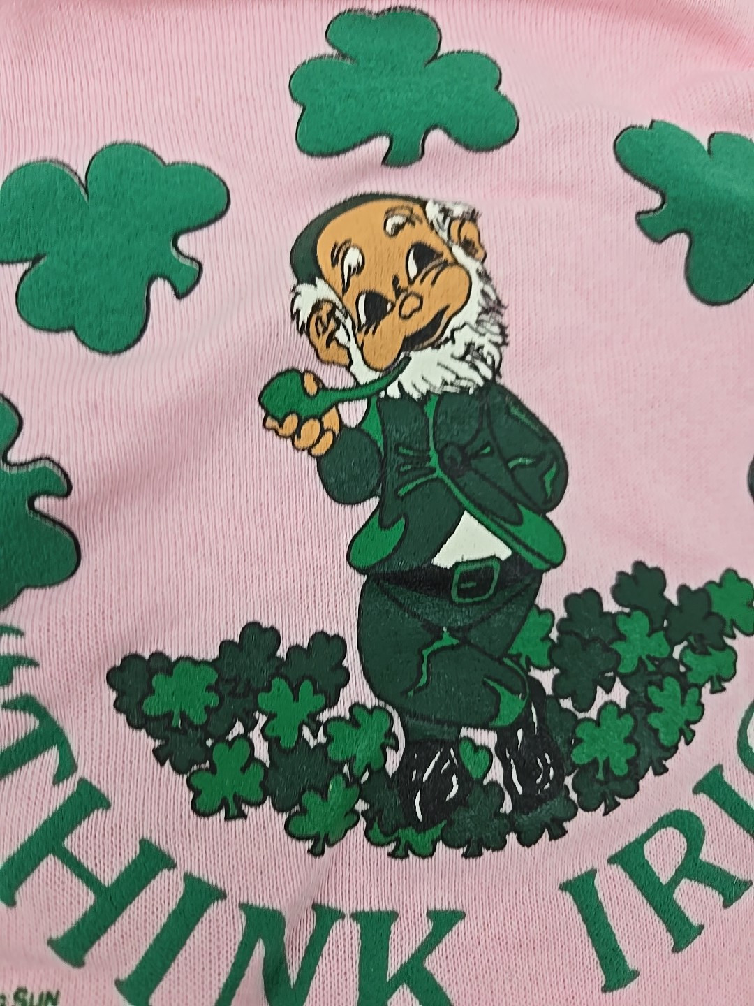 Vintage Deadstock 1980s Pink Sweatshirt, Think Irish, Hanes L 14-16 Womens Xs