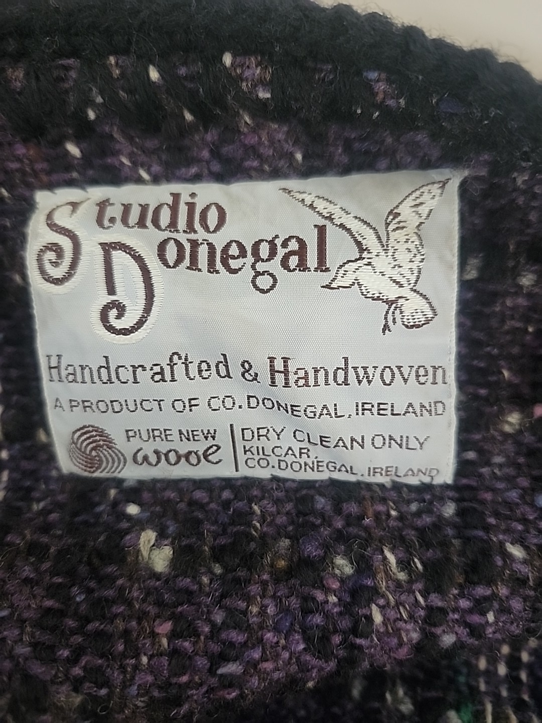 Vintage Ireland Studio Donegal Hand Woven Wool Wrap/Poncho/Blanket OS Gorgeous!