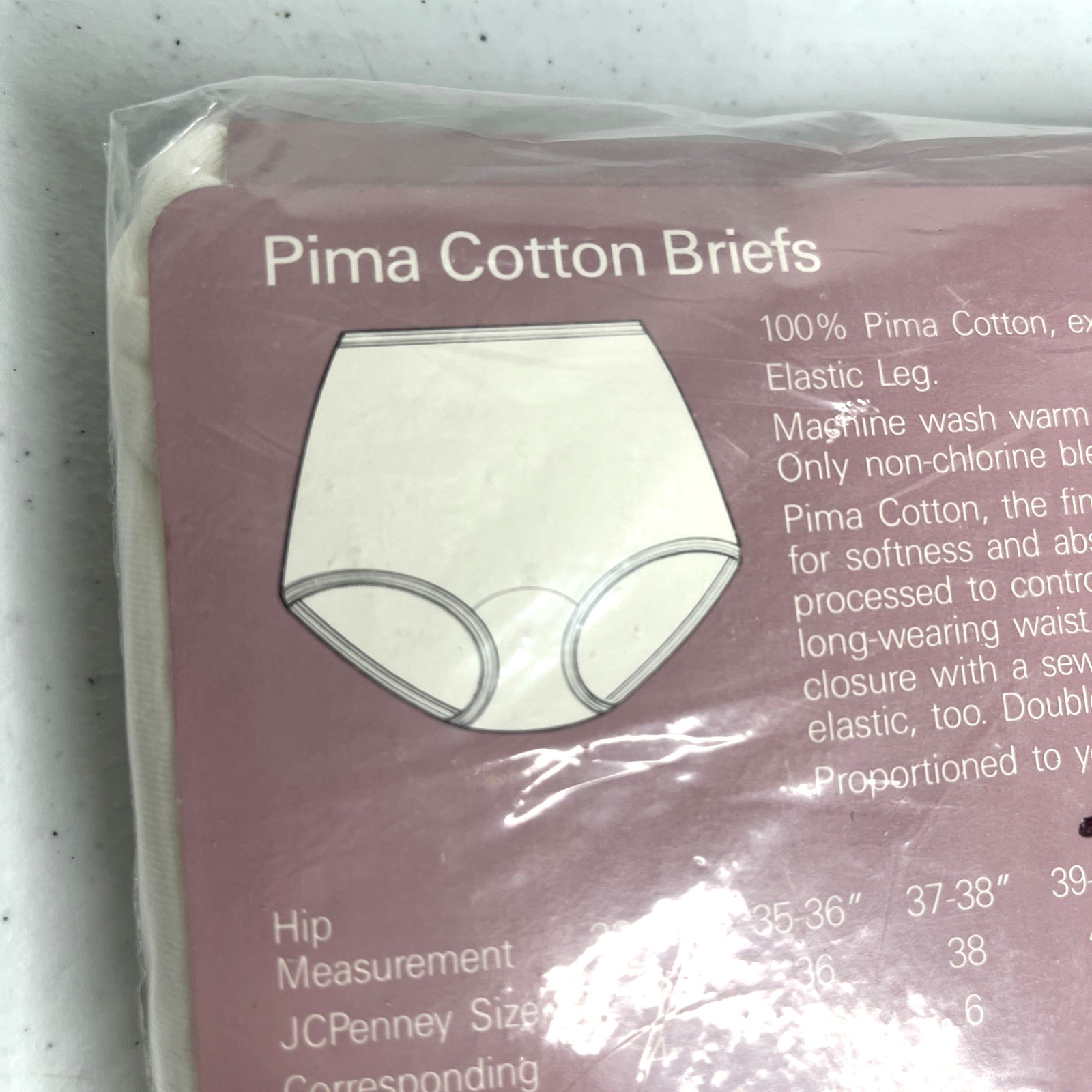 3 VTG Underscore Underwear Size 40 Pima Cotton White Briefs Panties Sz 7 Granny