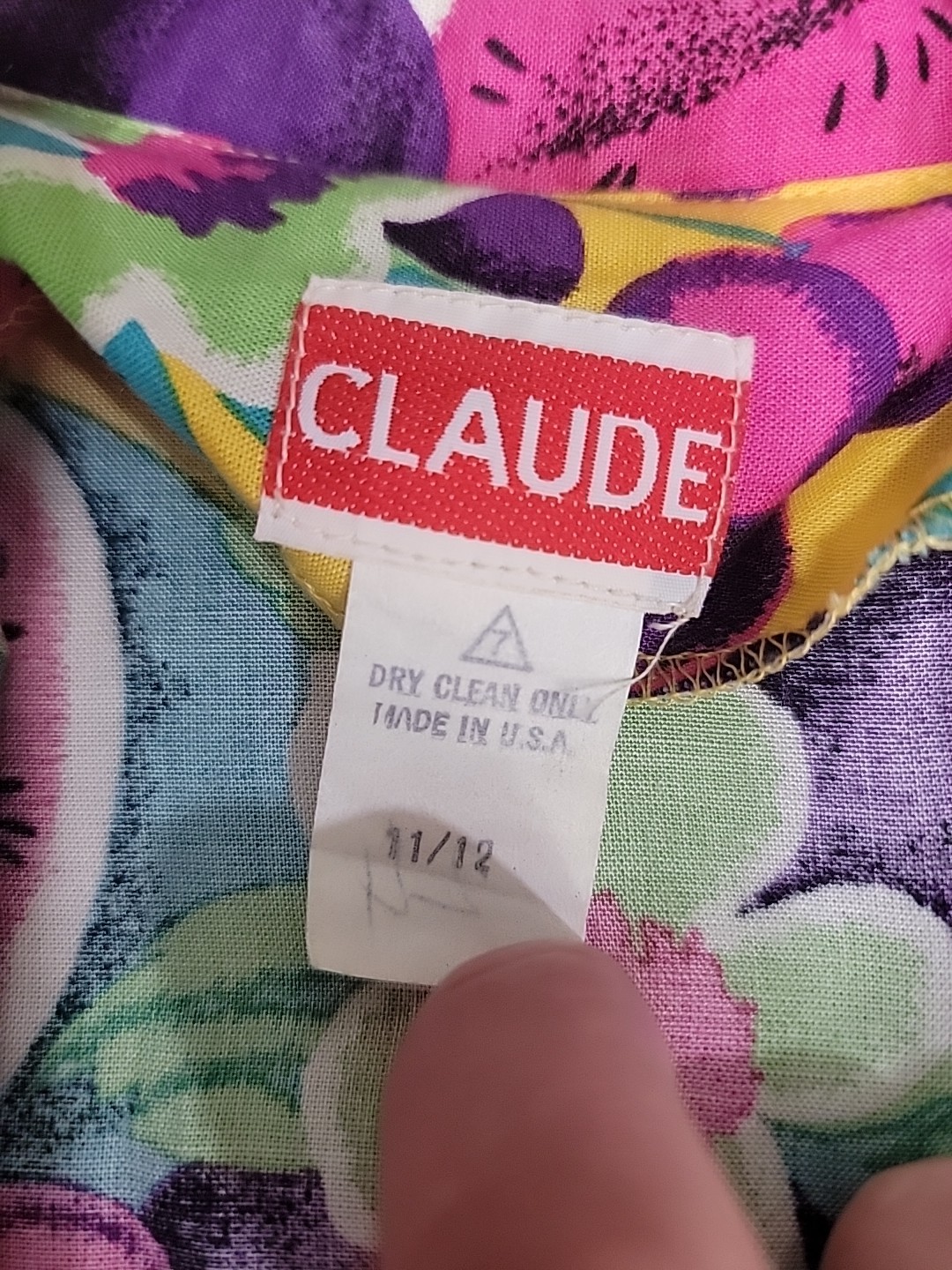 VTG’80s Claudia Kitsch Fruit Print Blazer Jacket Watermelon Cherry Pop Art Deco