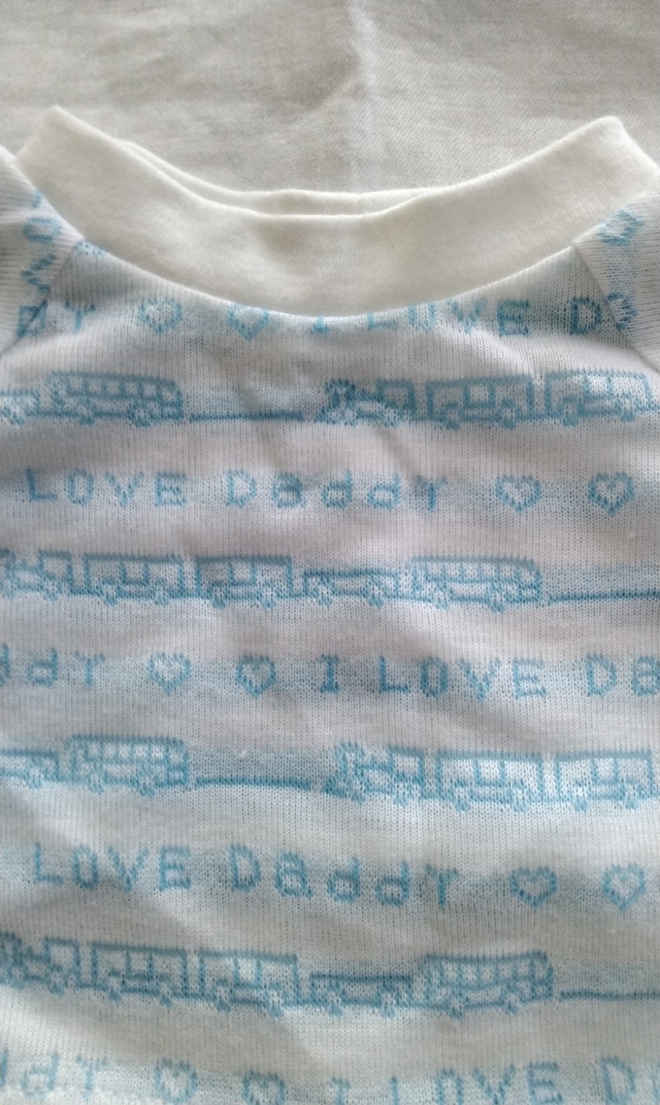 1970’s Baby Booties Pink „Love Mommy” & Blue „Love Daddy” & I Love Daddy Shirt