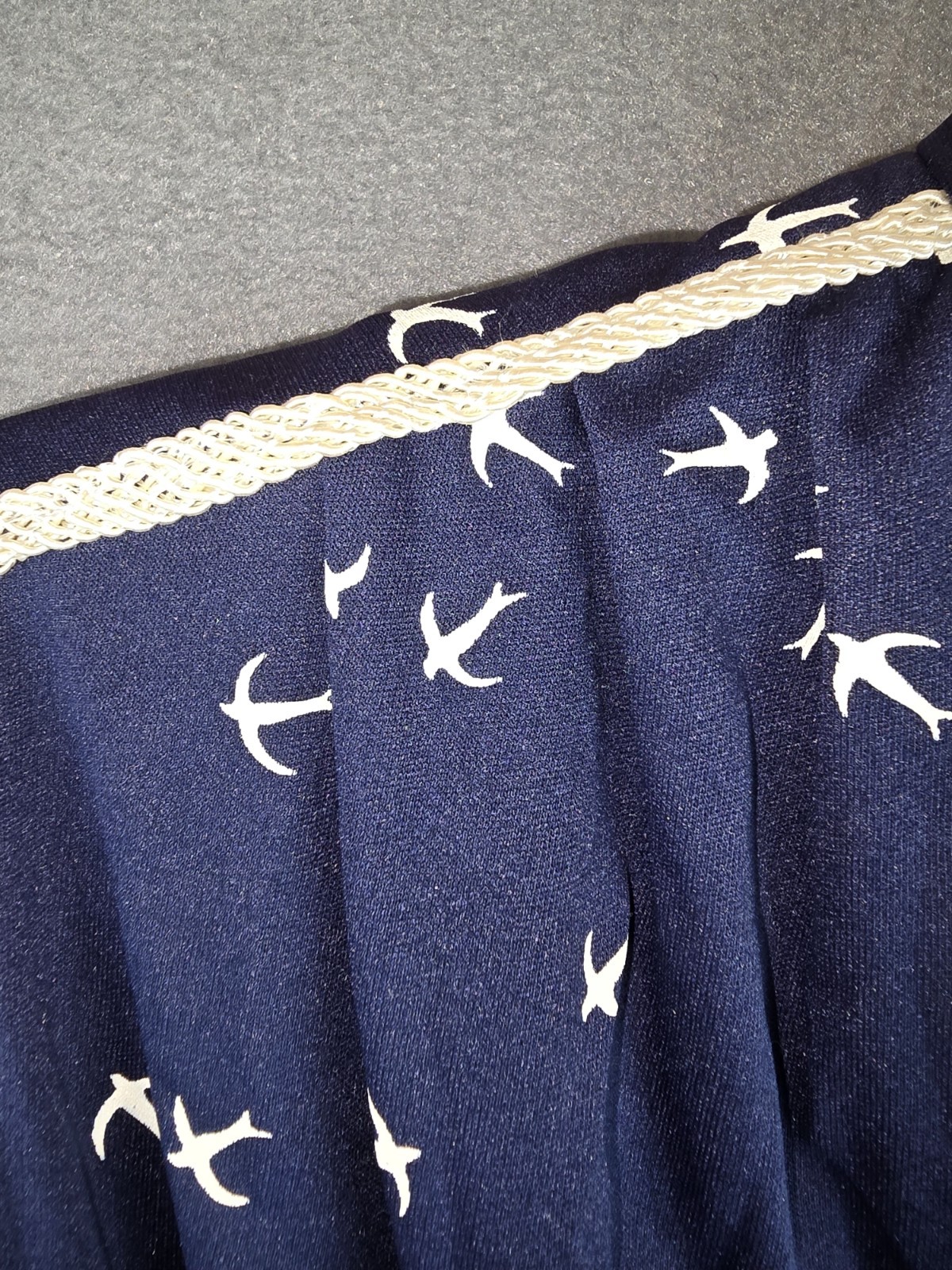 Vintage 60s 70s Union Made Belted Shift Dress Size 8 Navy Mod Retro Knee Length
