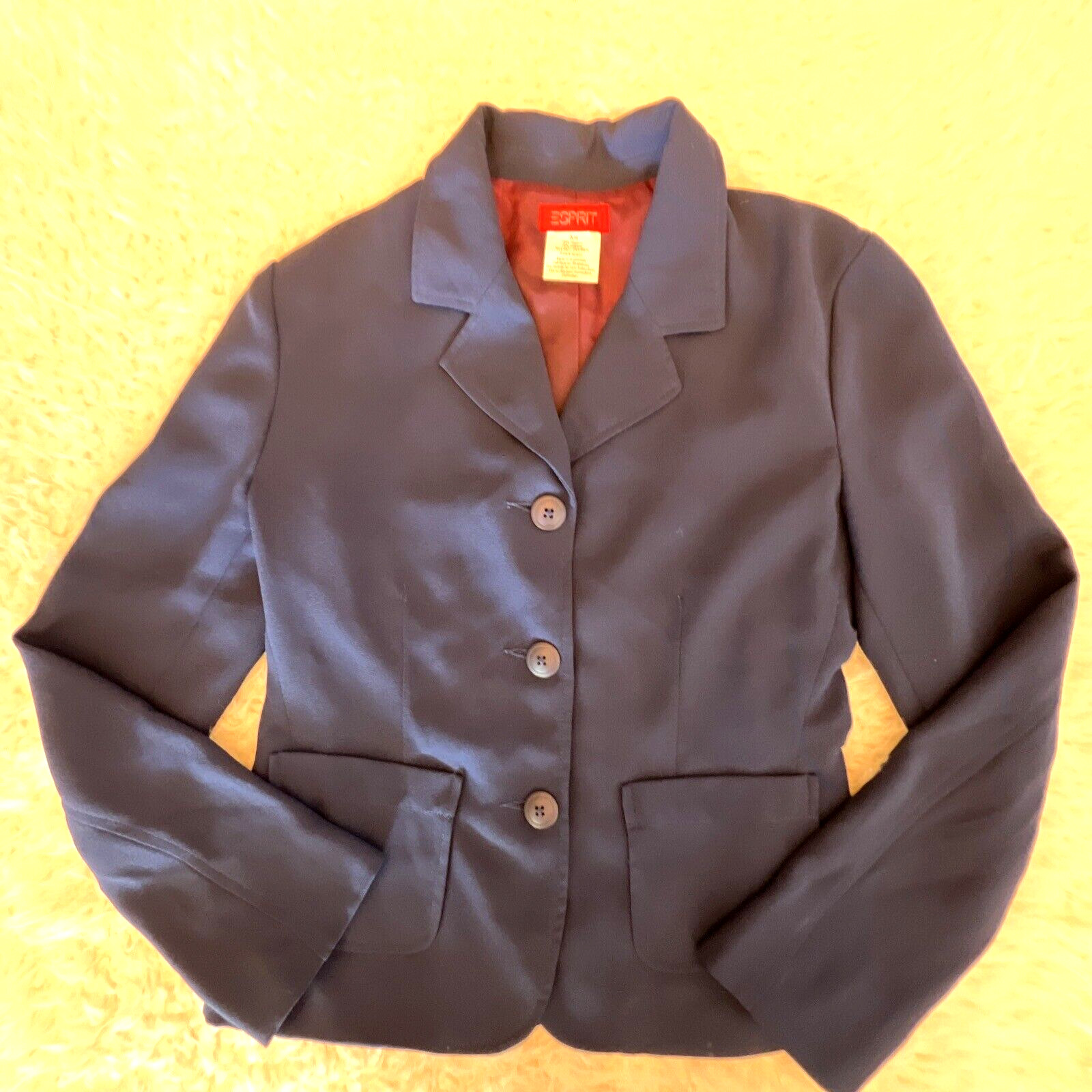VTG 90s ESPRIT !! BLAZER JACKET TIMELESS! Blue Boho Retro Preppy Nice! S