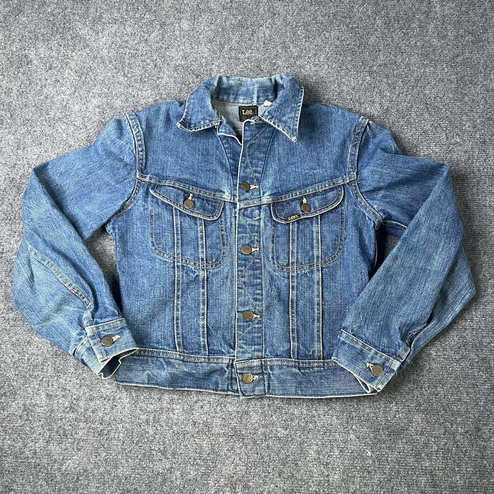 Vtg 60s 70s Lee Riders 101-J Sanforized Denim Jean Trucker Jacket Womens S