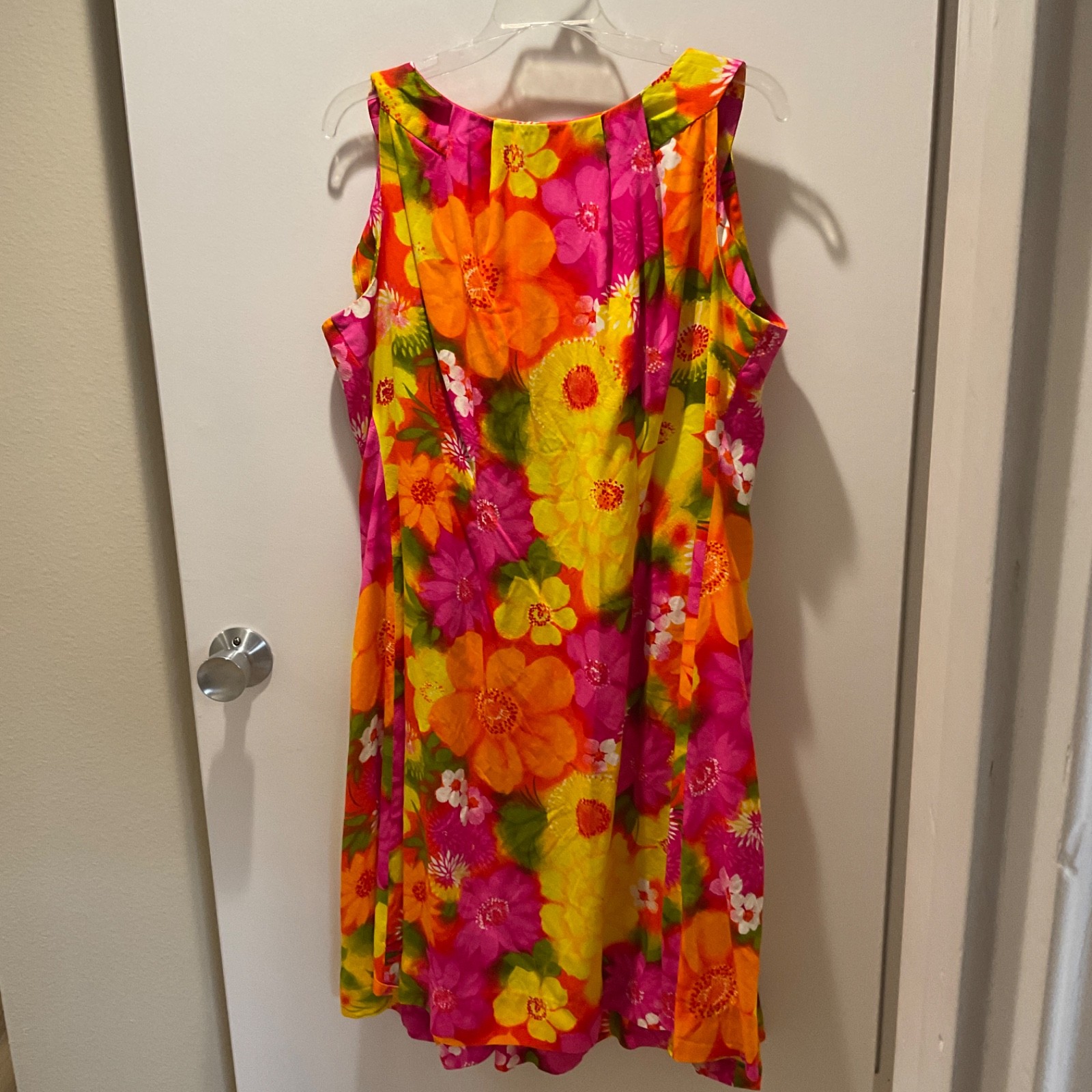 Vintage 60s 70s Hawaiian TIKI Dress The Sample Shop Hawaii Day Glow Floral XXL