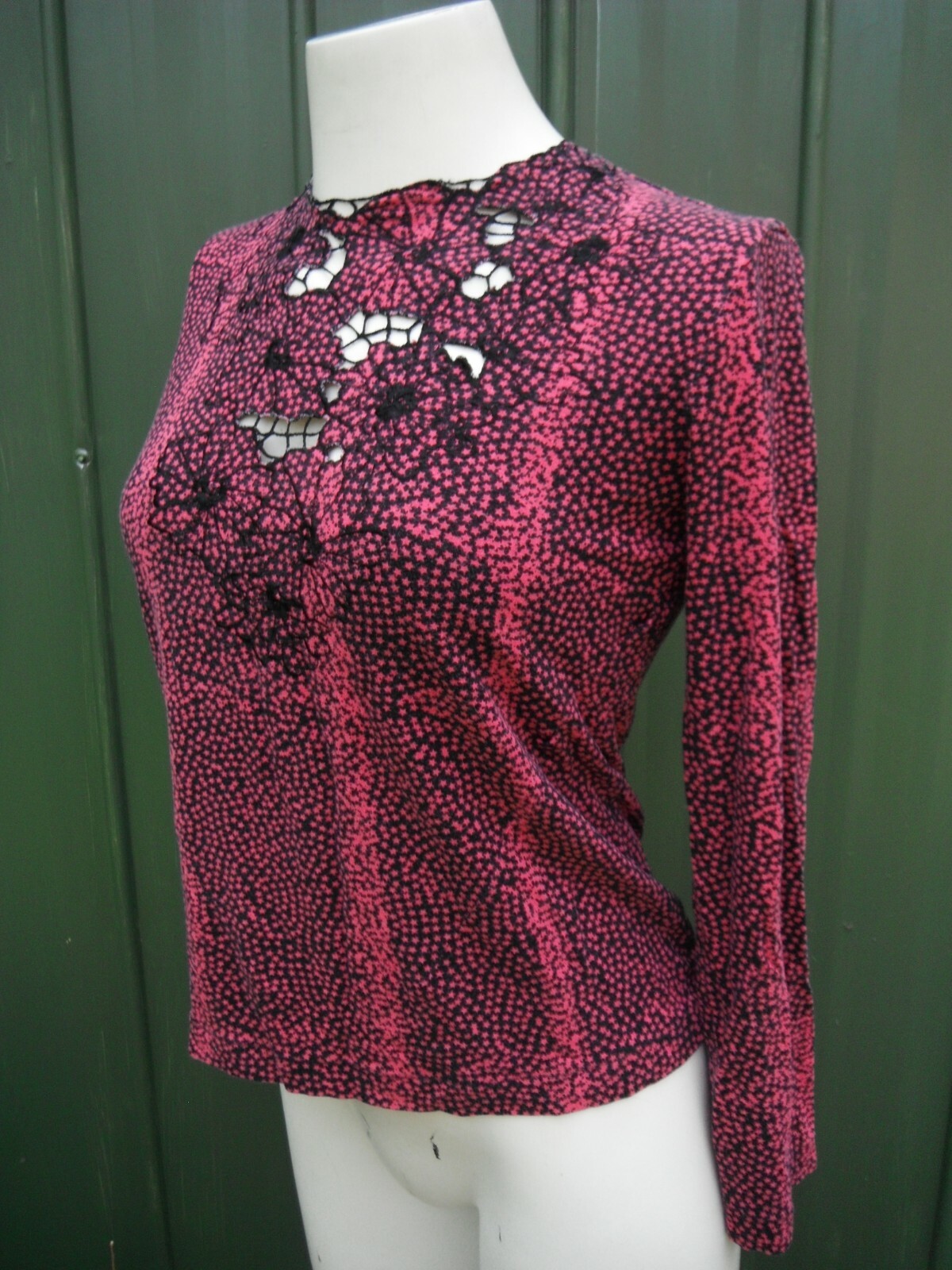 VTG. 90’s VERSUS VERSACE star print with cutouts body con fitted shirt M