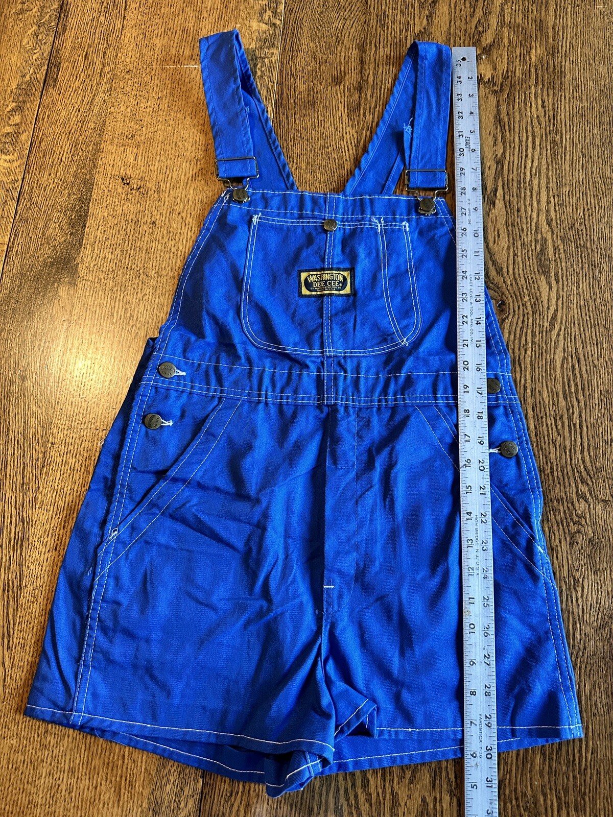 Vtg Washington Dee Cee Overalls Shorts Shortalls Blue 11/12 Not Denim Made USA