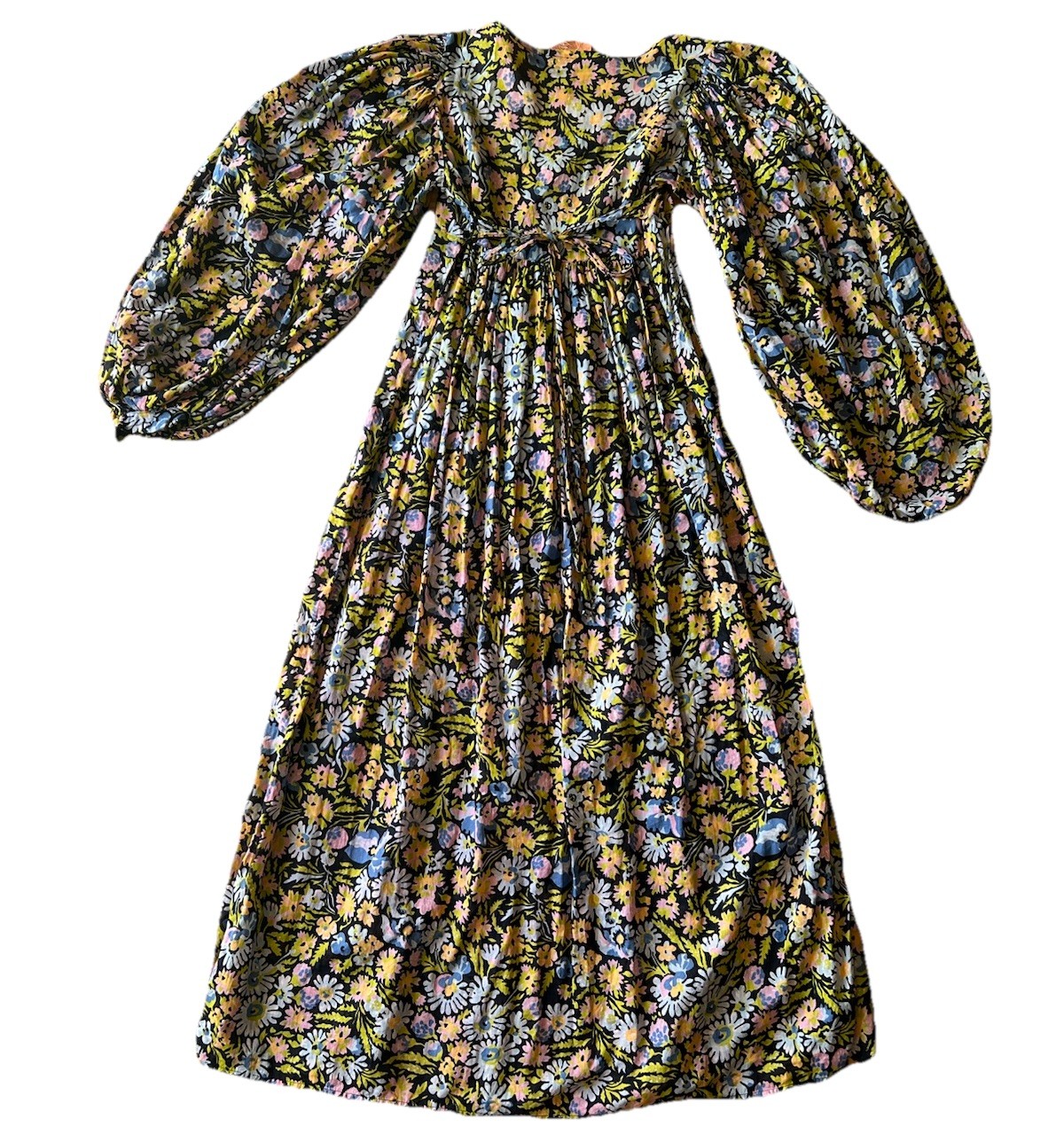 Vintage 70’s Rare Alley Cat By Betsey Johnson Floral Balloon Sleeve Maxi Dress