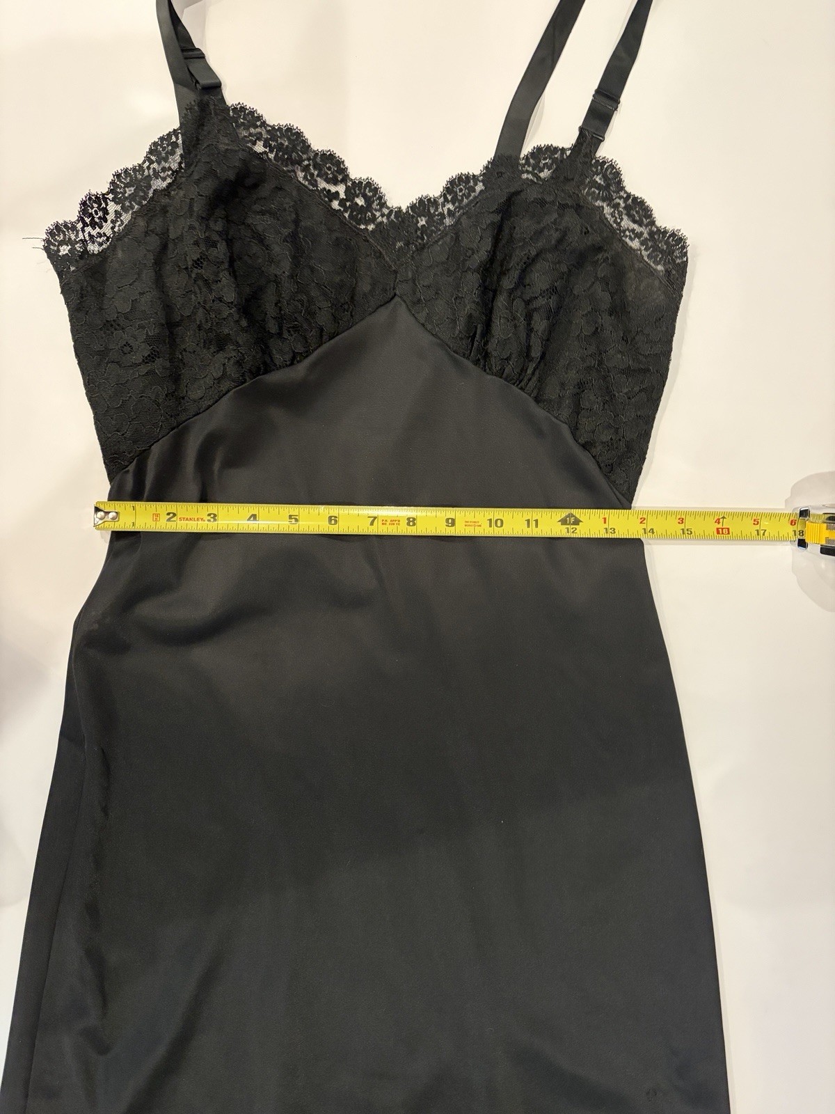 Vintage Adoria 1960’s Black Slip With Lace – Approx Size 34 Small