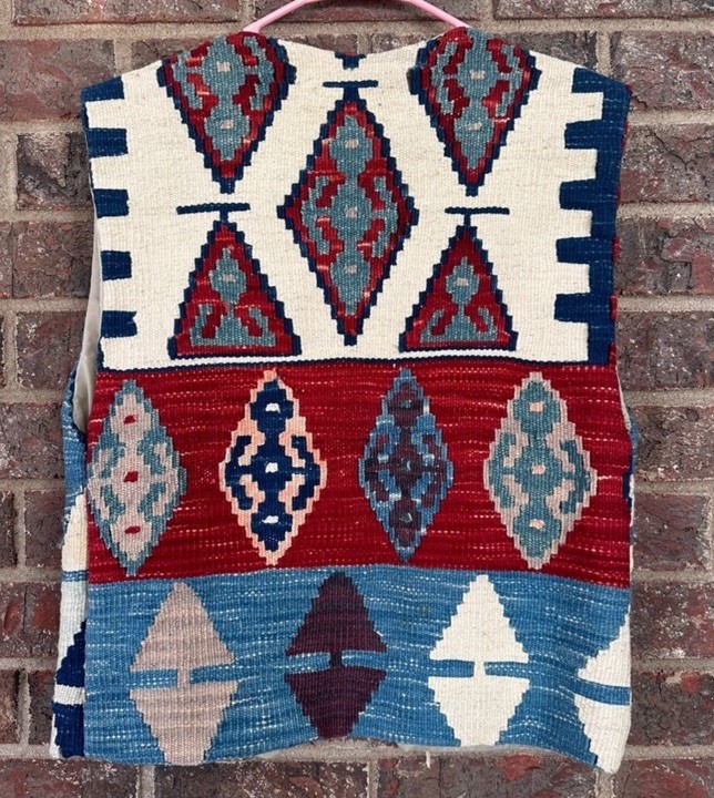 Vintage Boucher Santa Fe Handmade Full-Kilim Wool Vest Rare Southwestern