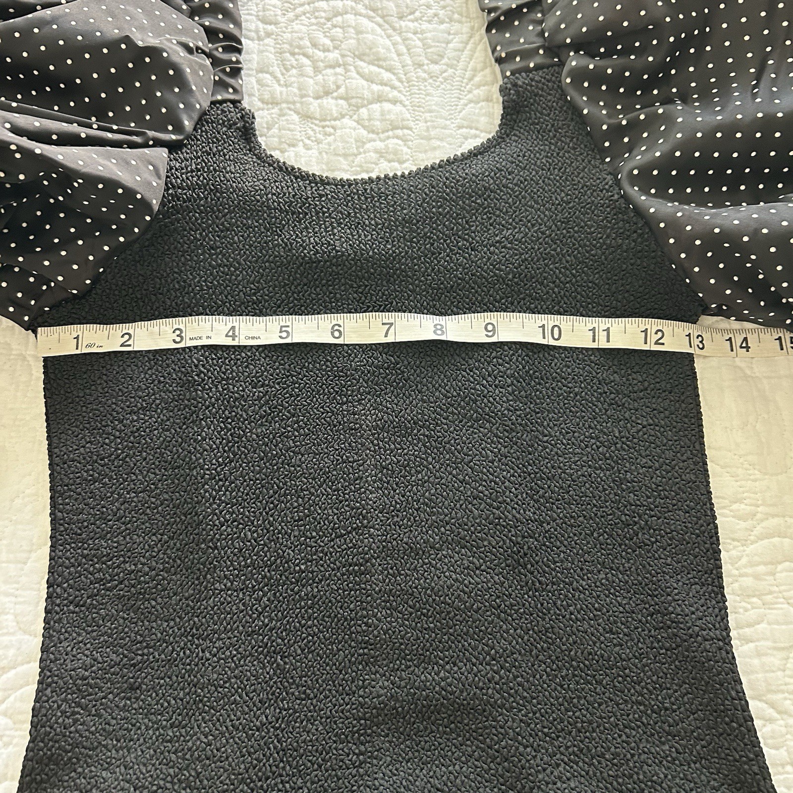 Vintage 80s Polka Dot Prom Party Dress Balloon Puff Sleeve Drop Waist Hi-Low Hem