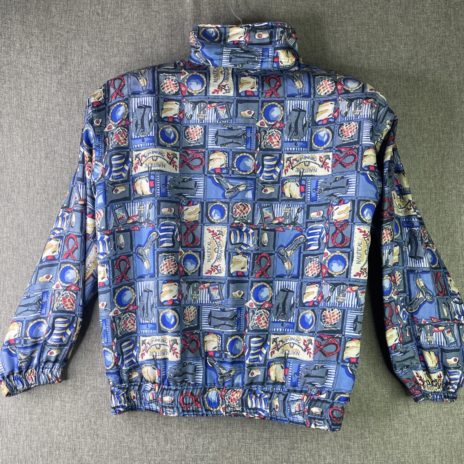 Vintage Out Brook Womens M Silk Windbreaker Jacket Zip Nautical Lightweight WS1