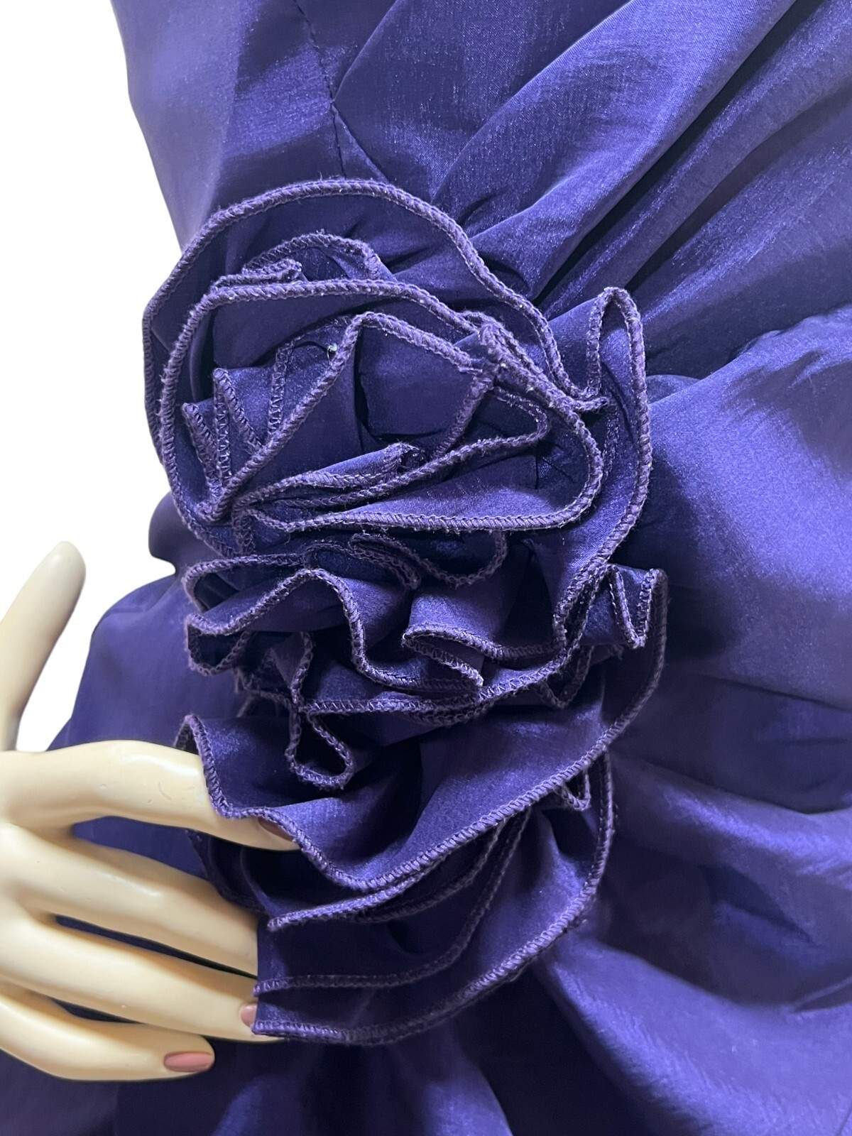 M~L Vtg 80s Purple Dress Wrap Front BOW Prom Party Club Strapless Let’s Fashion