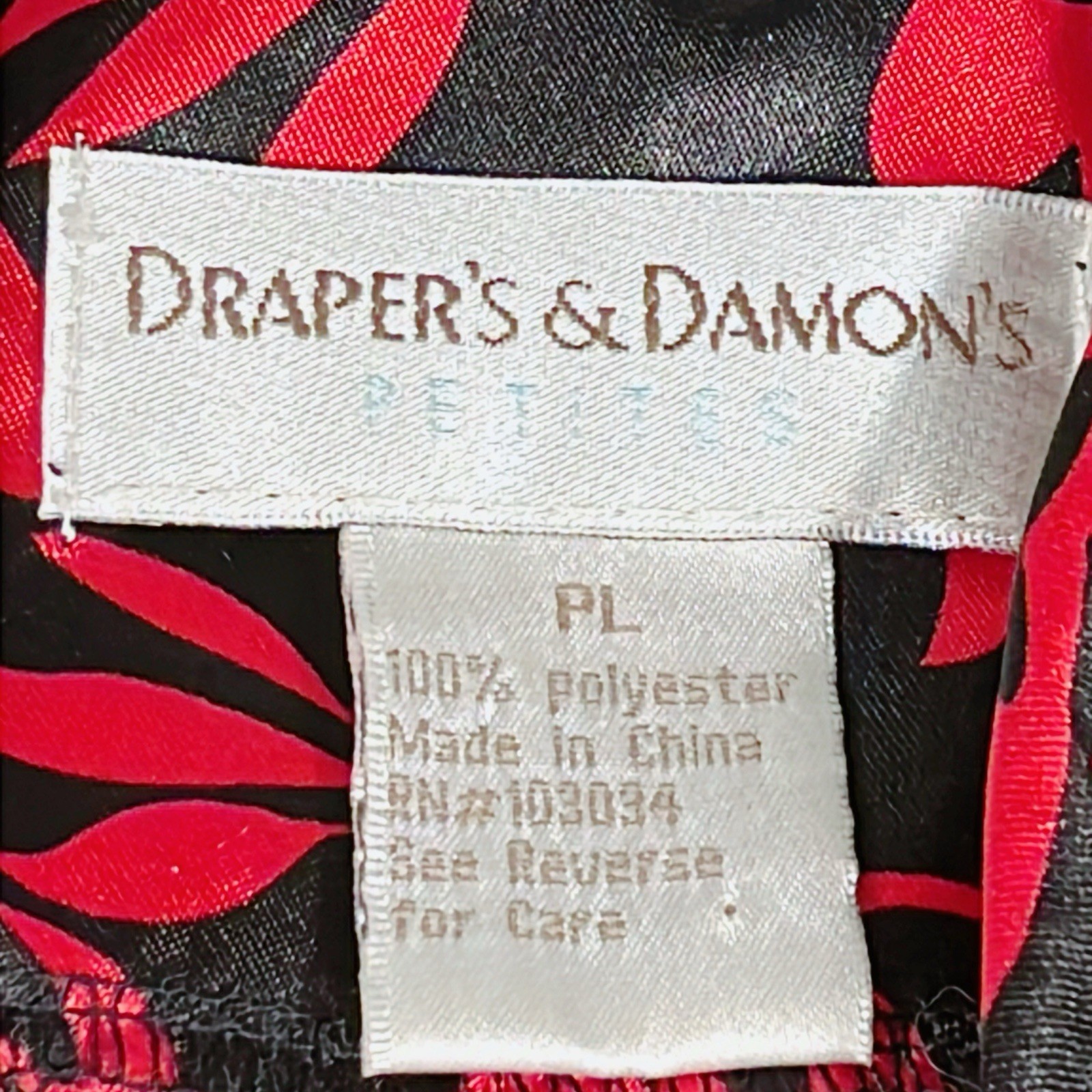 Vintage Draper’s & Damon’s Petites Jacket Women’s PL Black Red Sequined Ruched