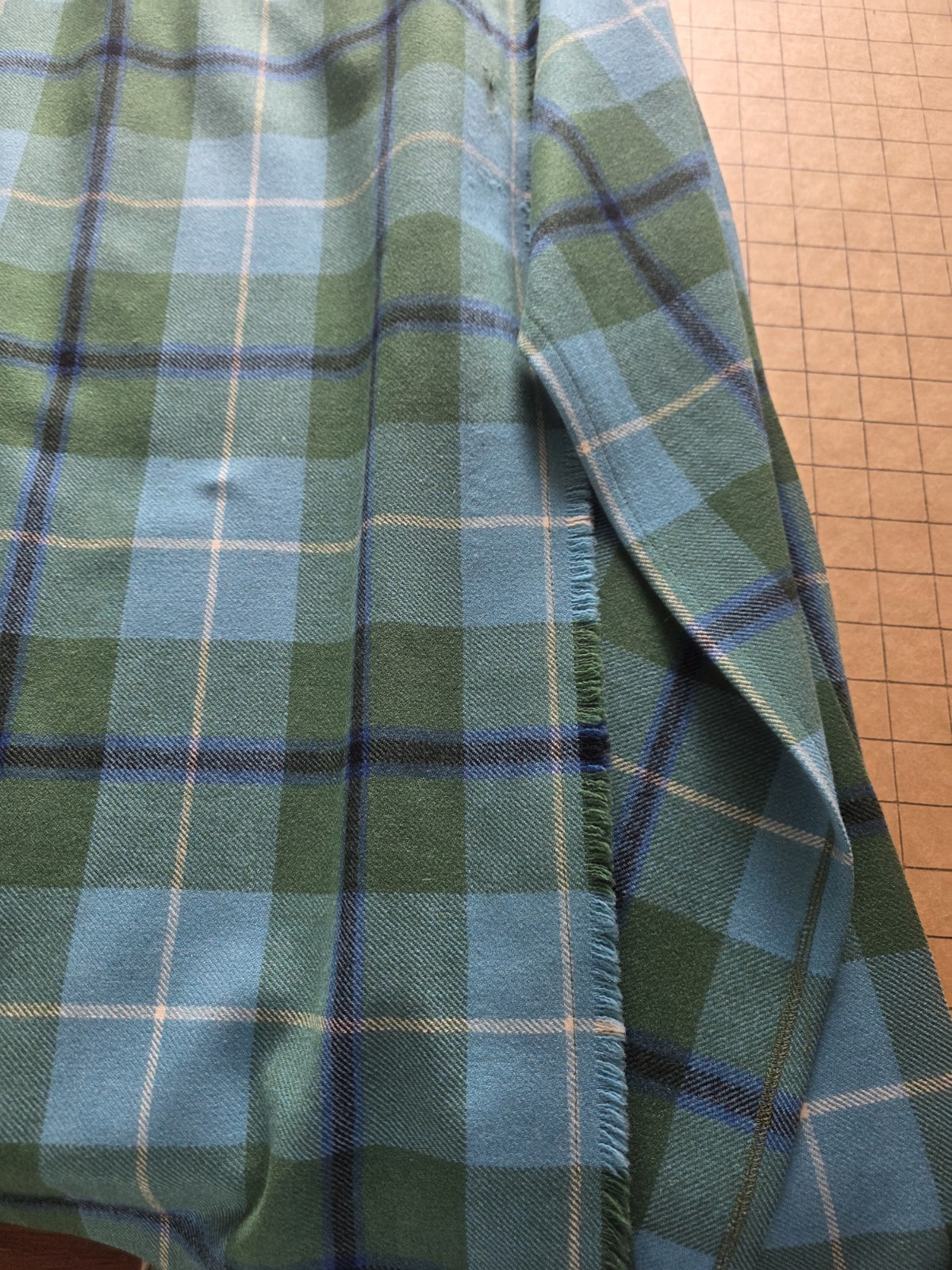 Vintage Forsyth Of Edinburgh Women’s Tartan Wool Maxi Skirt Blue Green Plaid L