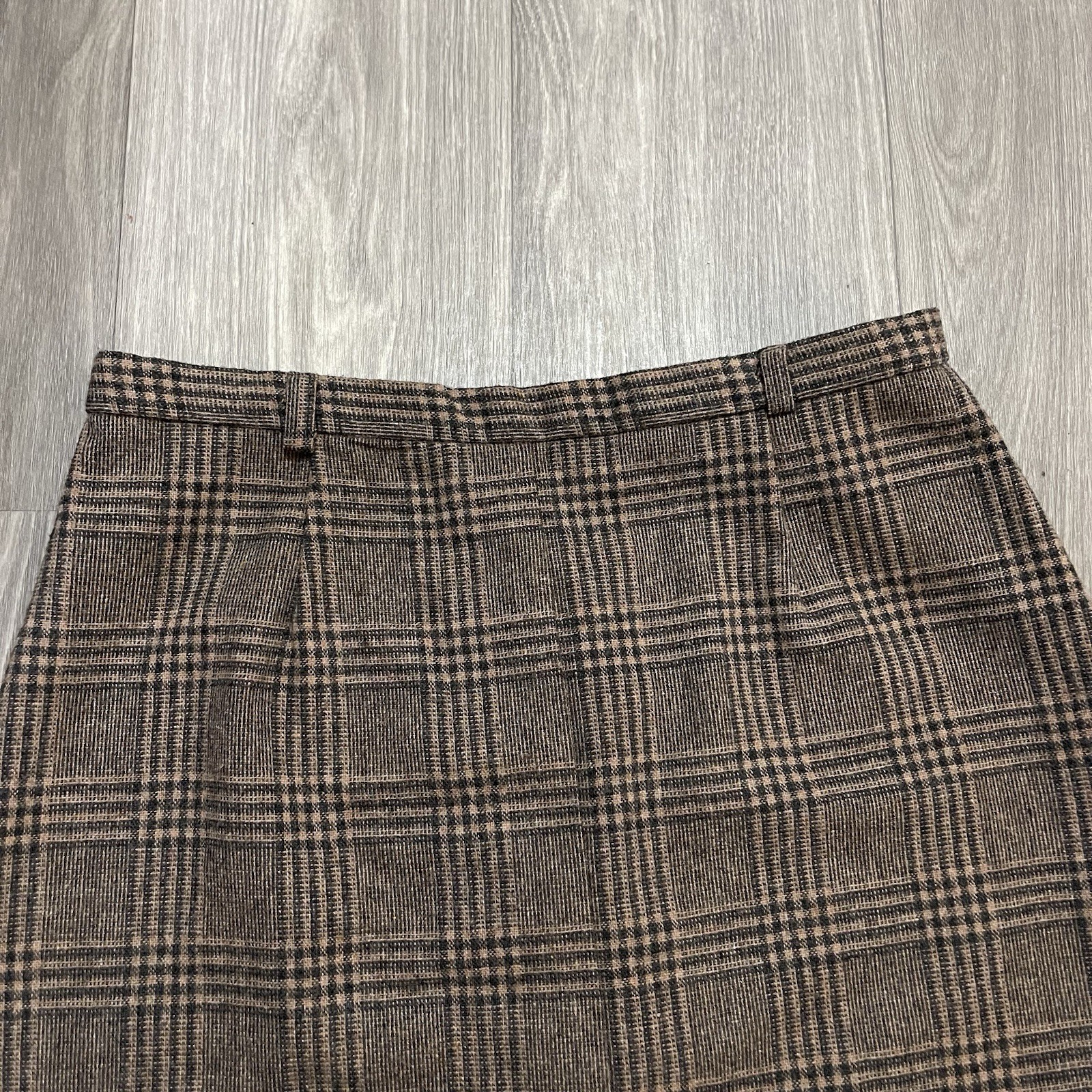 Vintage Century of Boston Wool Blend Plaid A-Line Lined Skirt Brown Size 16