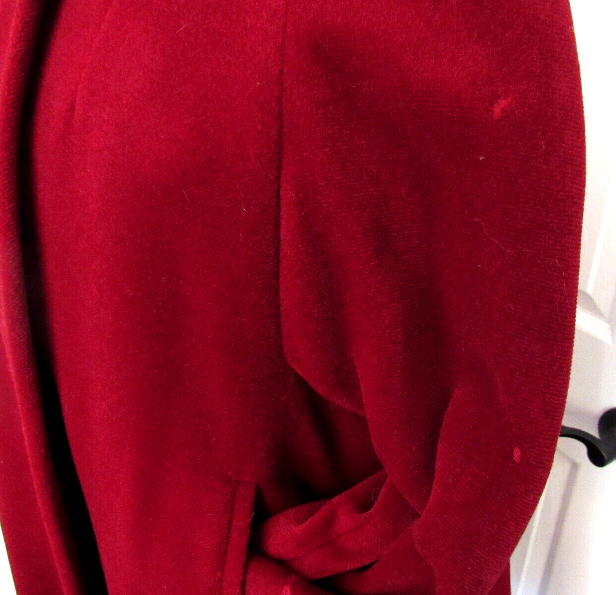 Vintage Forstmann Fleur de Lis Levitt Shop Dark Red Women’s Overcoat Jacket
