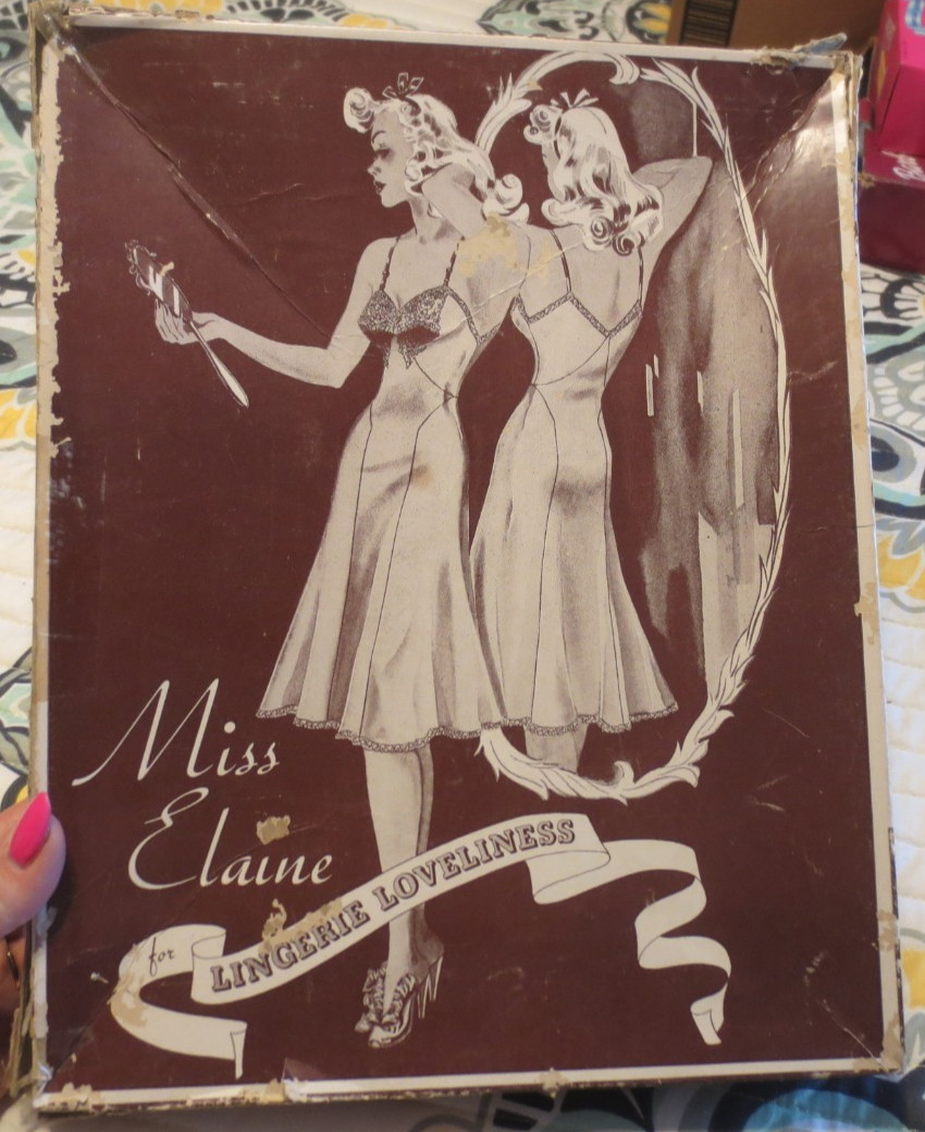 Vintage Miss Elaine Lingerie Box Slip Nightgown