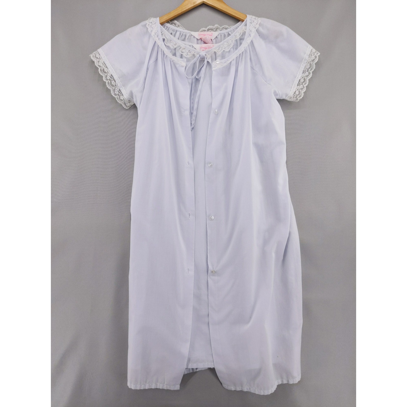 Vintage 2pc Nightgown Robe Set Sz M Lavender Lace Trim Carriage Court Sears