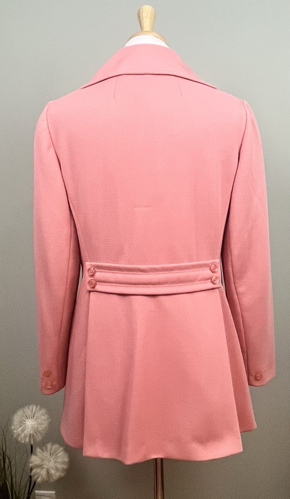Vintage Bromleigh Women’s Overcoat Pink Full Button Up Size Medium/Large