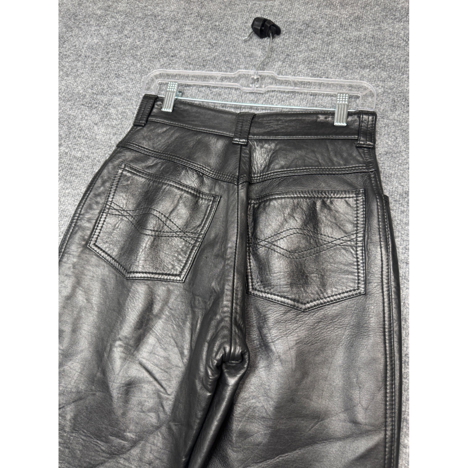 B. Miñones Castro Leather Pants Women 26 Black Vintage Spain Sheepskin