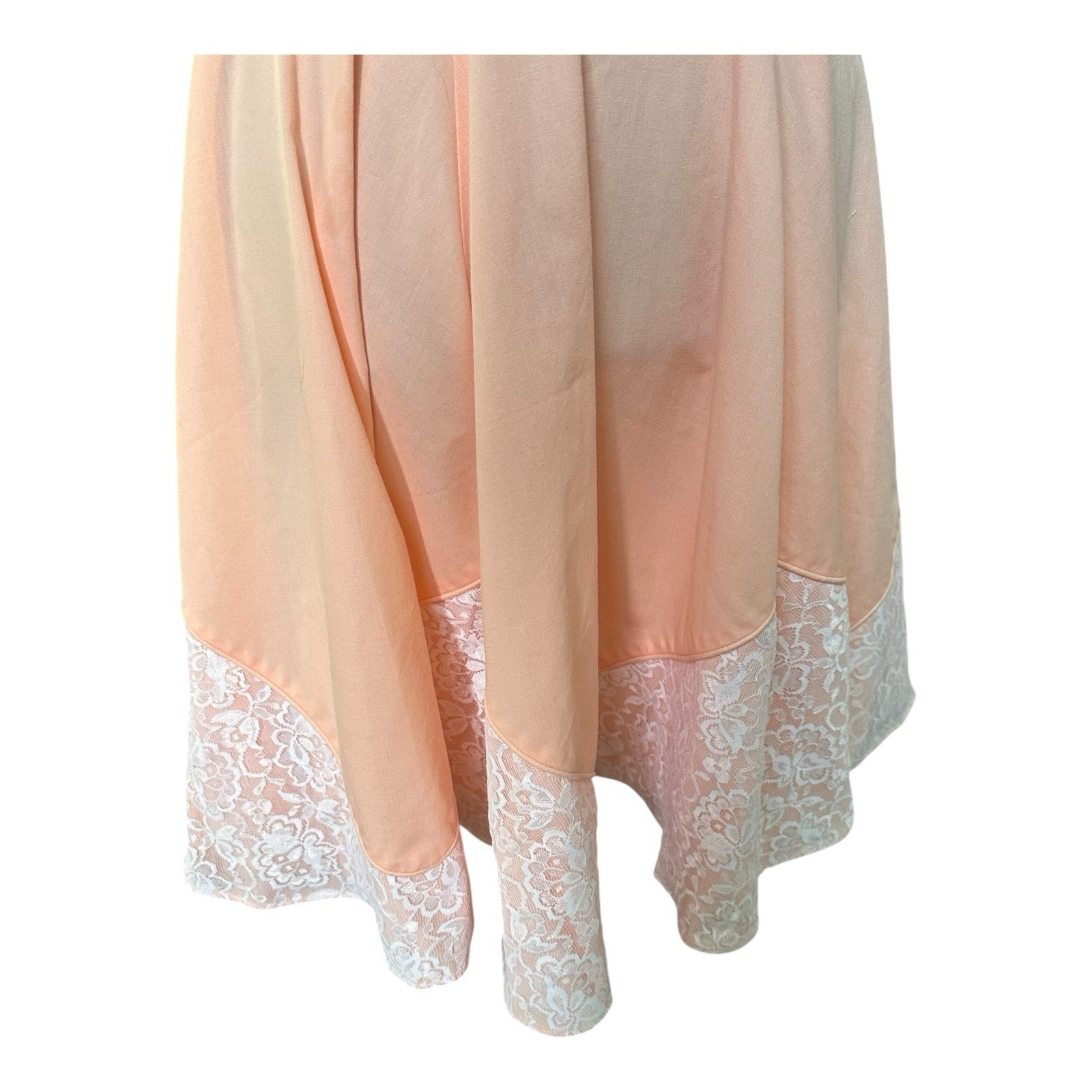 VTG 60s Partners Please! Malco Modes Peach Lace Square Dancing Prairie Dress Sm