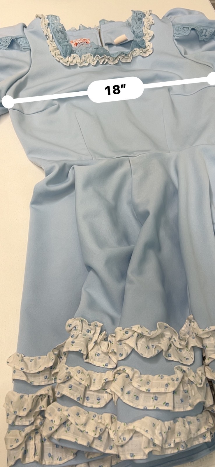 VTG Japanese LOLITA dress sz M/L tiered ruffles coquette retro skater lace trim