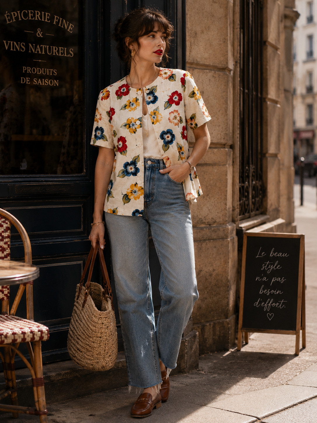 Historic Linen Jacket Handmade Size 40/42 Vintage Floral✨