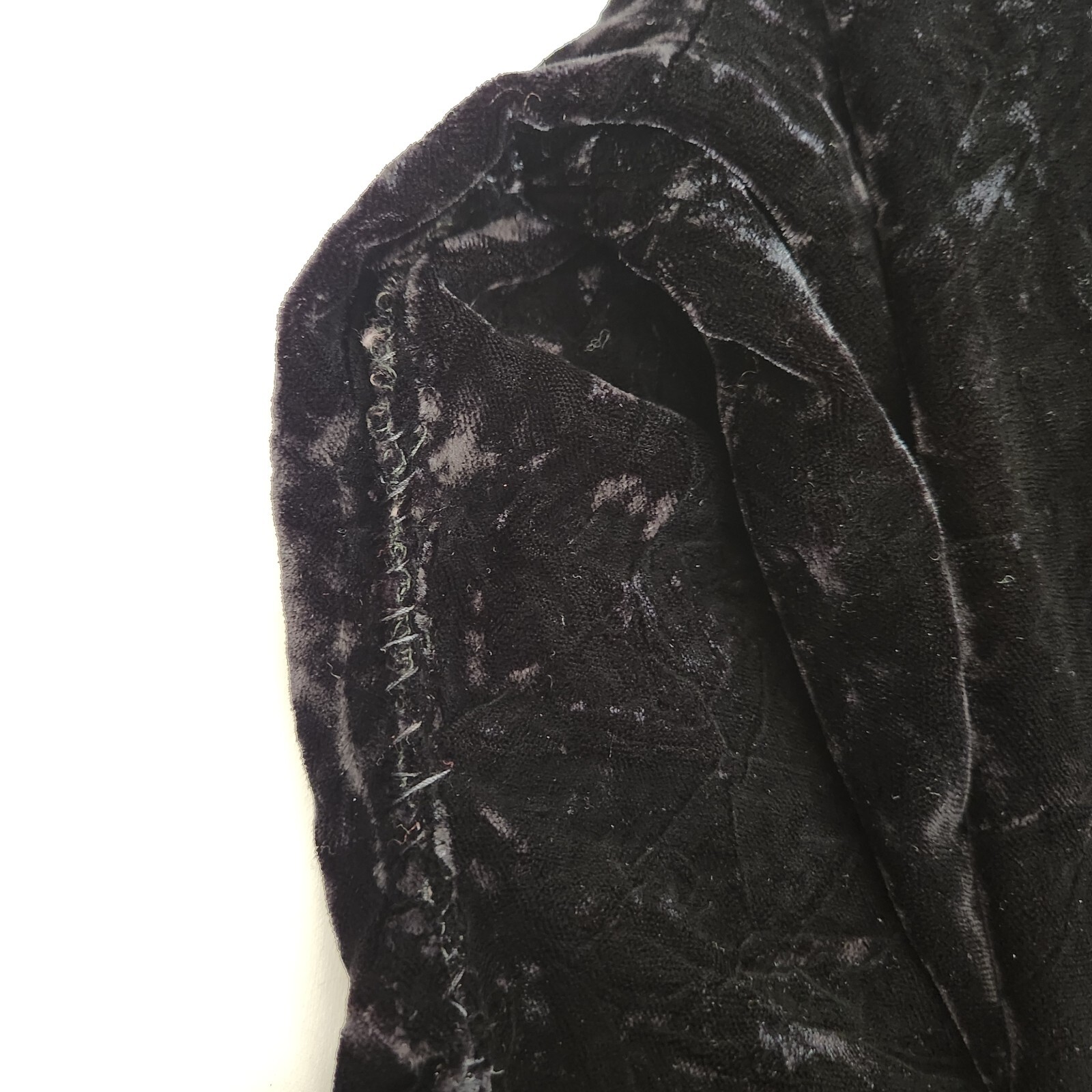 Vtg 80s Witchcore Black Velvet Dress 6 Drop Waist Ruffle Skirt Witchy Grunge
