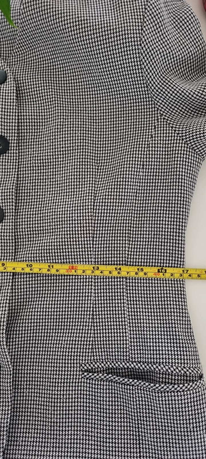 ❤️💛 MASUKA Vintage NZ Designer Black N White Houndstooth Blazer Size 12