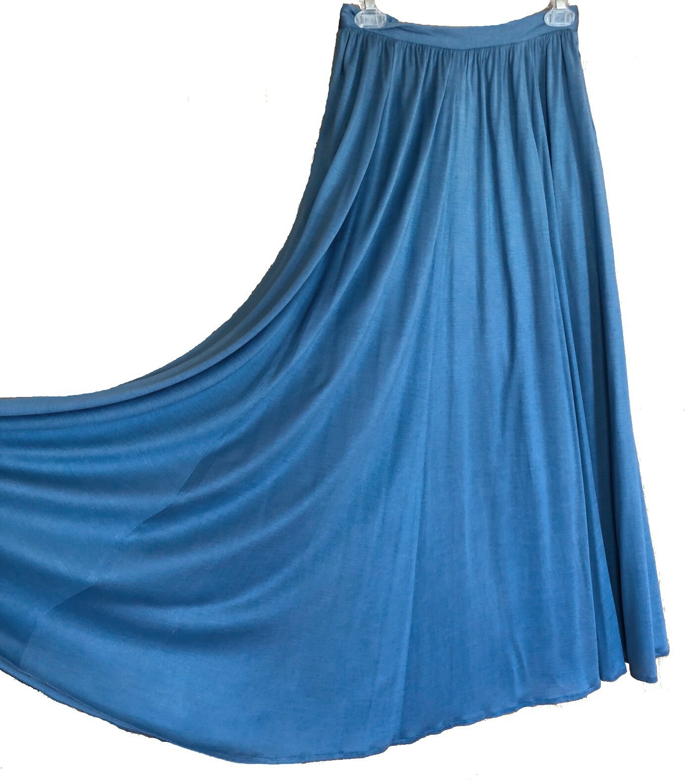 Ralph Lauren Purple Label Size 6 Blue Maxi Skirt Vintage Viscose Silk 80s 90s