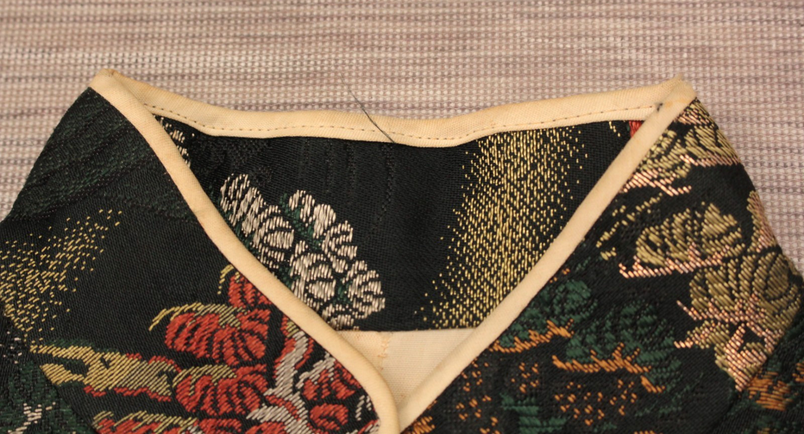 VTG Women’s 50s Black Multi Color Brocade Cheongsam Dress Sz S/M 1950s Jacquard