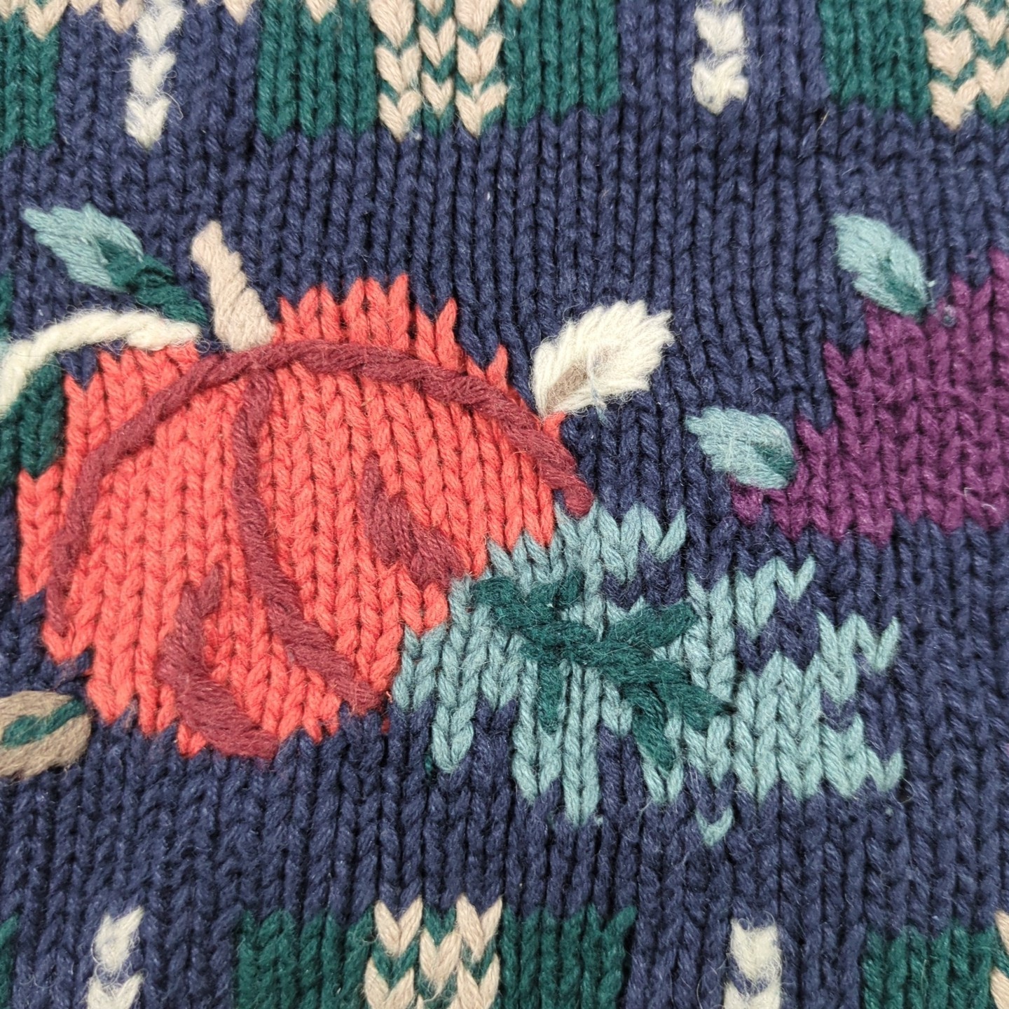 VTG CJ Banks Embroidered Pumpkin Cardigan Fall Grandma Cottagecore Teacher L