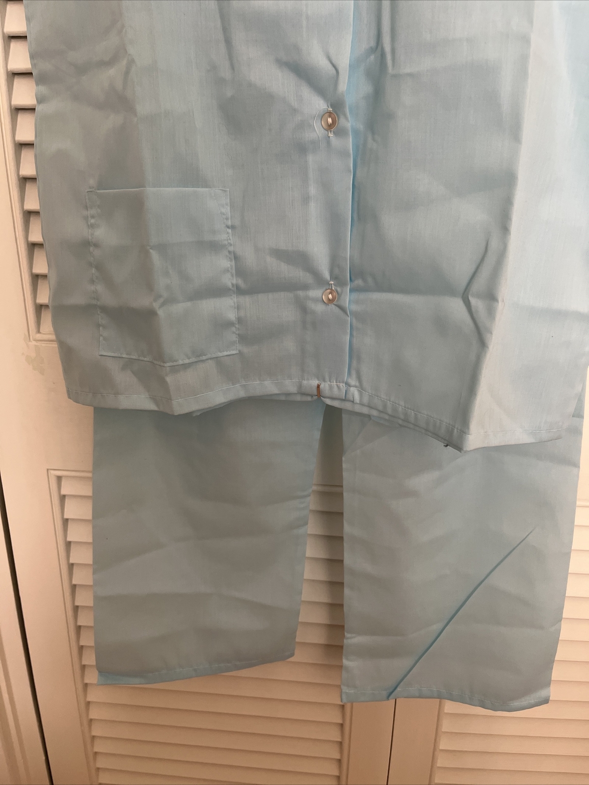 Vintage Long Pajamas Women Katz Never Press Sz 32 Small Blue Excellent