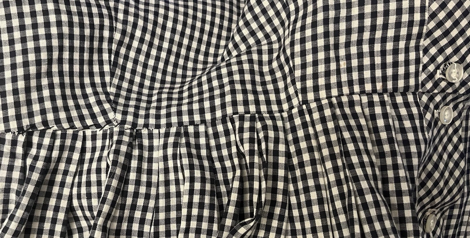 Vintage Black & White Checked M 1950s Sleeveless Cotton Dress Laura Mae Gingham