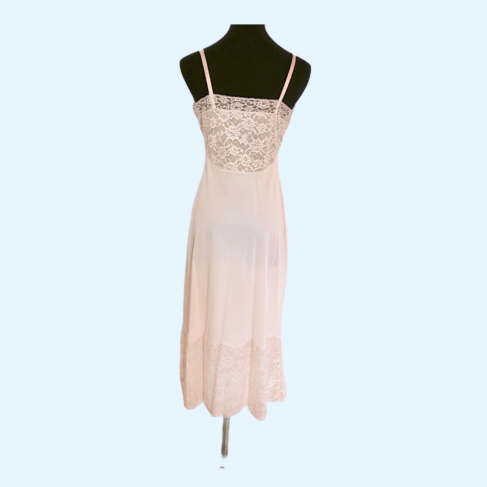 Vintage Vanity Fair 50s Full Slip 34 T Lacy Pink