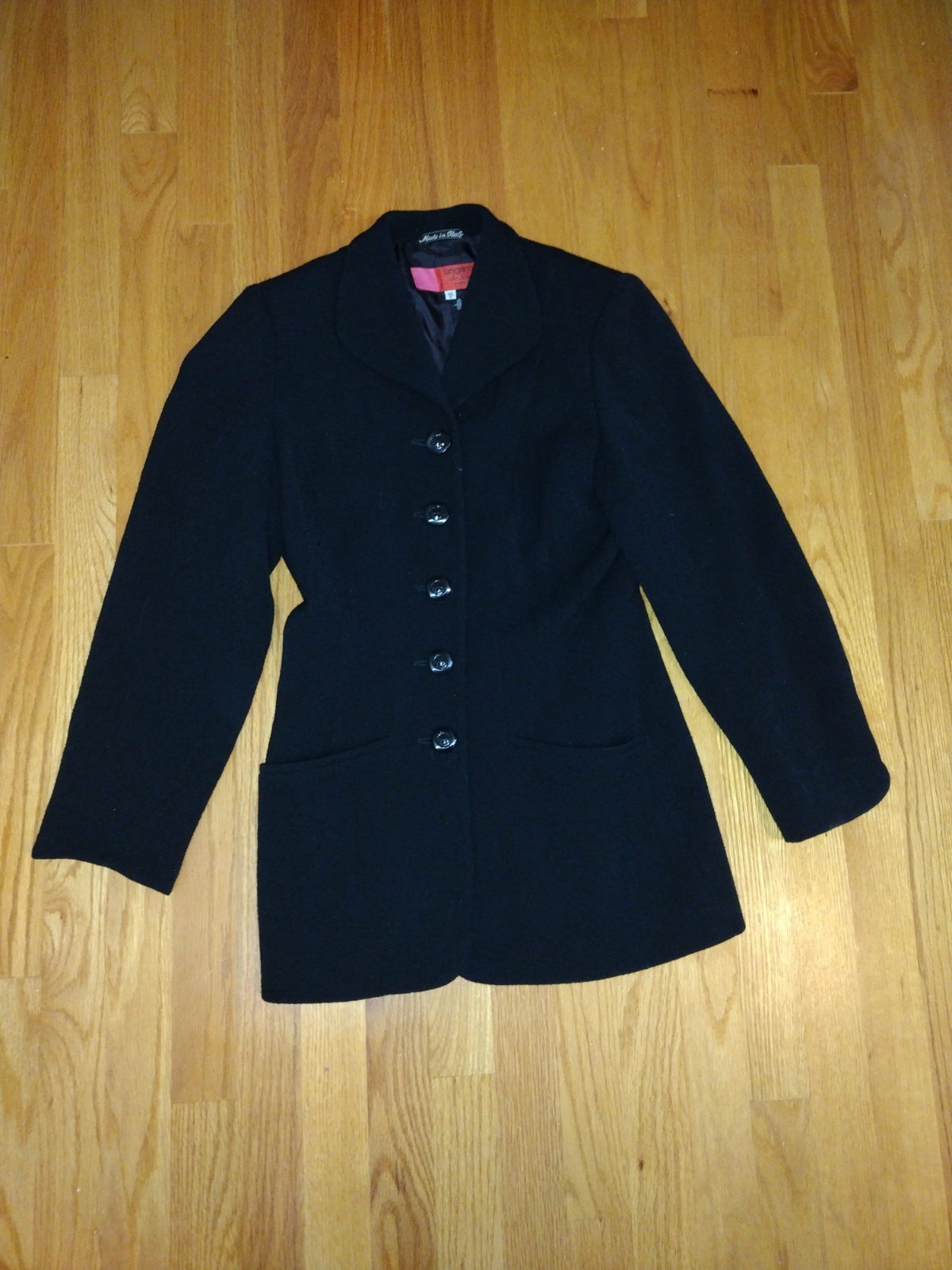 Vintage Emanuel Ungaro Solo Donna Black Blazer Women’s Size 6 Retro Designer