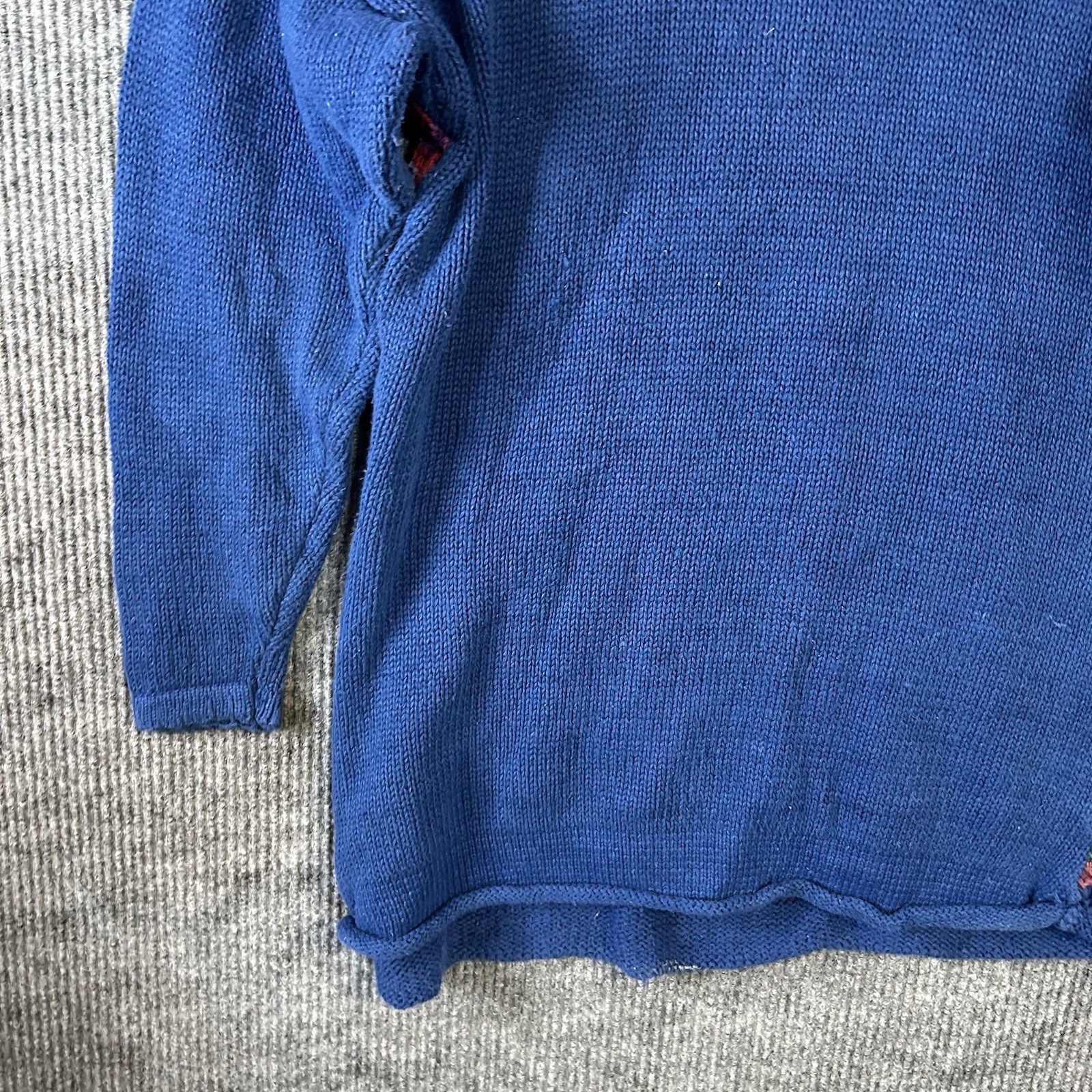 Vintage Erika II Sweater Women’s 3X Hand Knit Blue Red