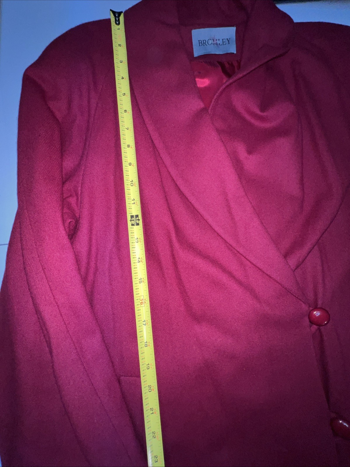 Vintage Bromley collection overcoat women’s 10 wool red Double breasted lined