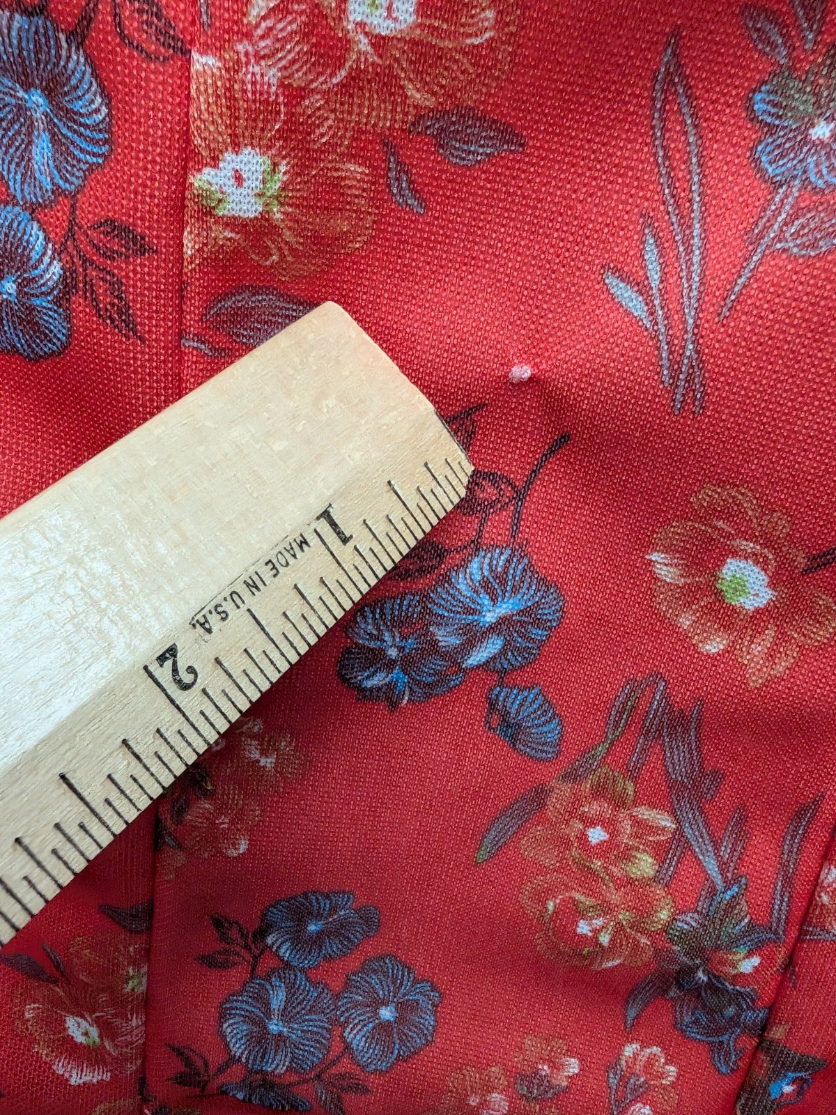 Vintage Floral Polyester Dress House Coat Dress Red Granny Core Grandma Lounge