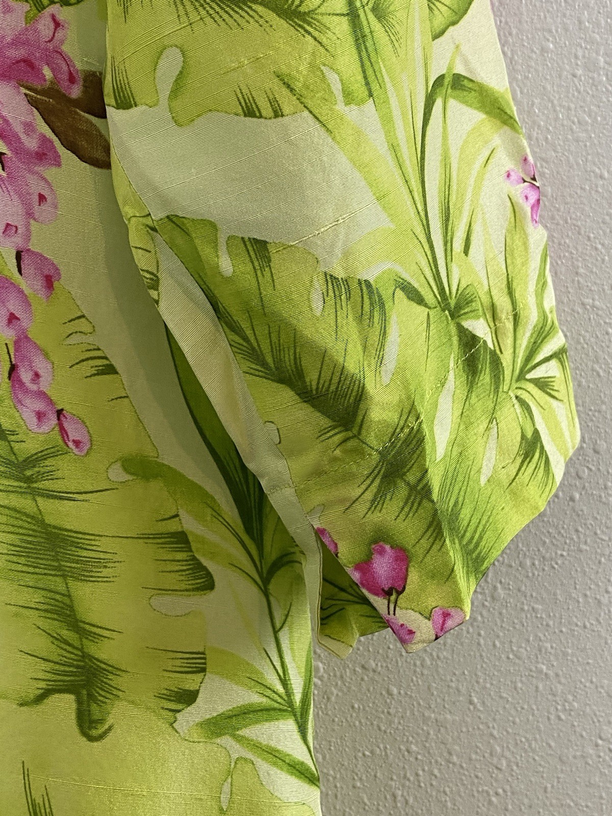 Vintage Harve Benard Womens Tropical Floral 100% Silk Shirt Dress 6 Watercolor